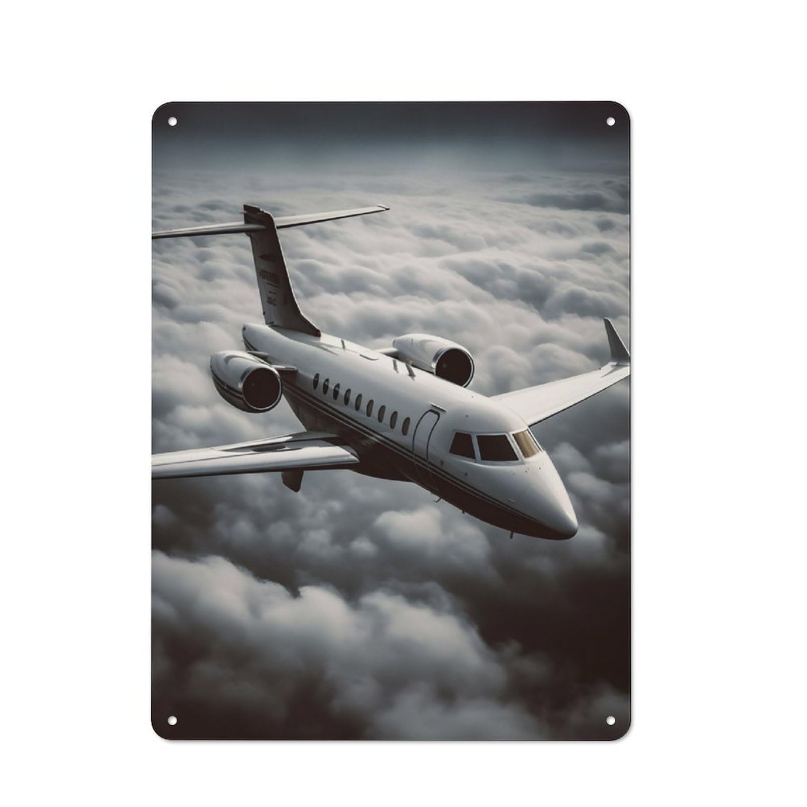 Junmoney Private Jet Flying Vintage Metal Wall Sign 40X30cm For Garage Or Workshop, For Metal Sign Collectors, For Garage And Workshop Walls