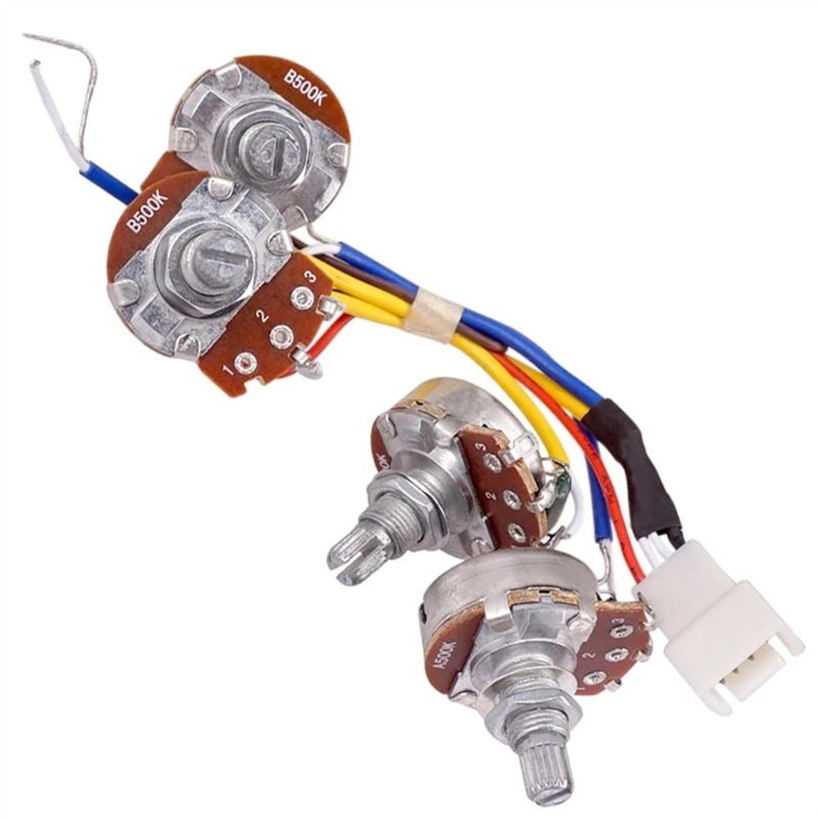 Arnés de cableado de piezas de guitarra 2X Pastillas De Guitarra Eléctrica LP Circuito De Cableado Arnés 2T2V 500K Potenciómetros Interruptor De 3 Vías Para Guitarra