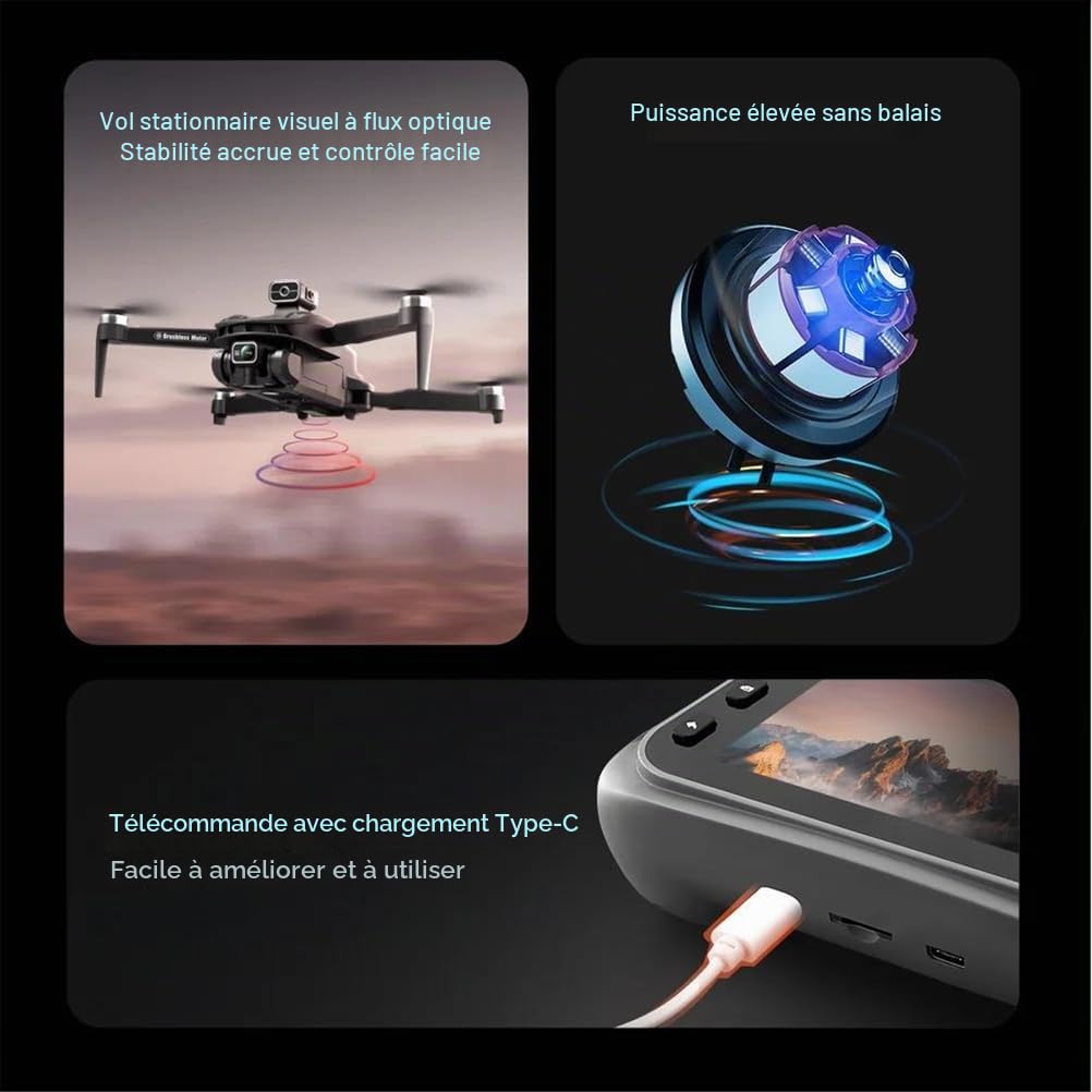 Dual Battery,Drone v168 Pro Max GPS Professionnel avec caméra HD 8k FPV 5g WiFi Moteur sans balais quadricoptère rc Pliable Drone d'évitement d'obstacles