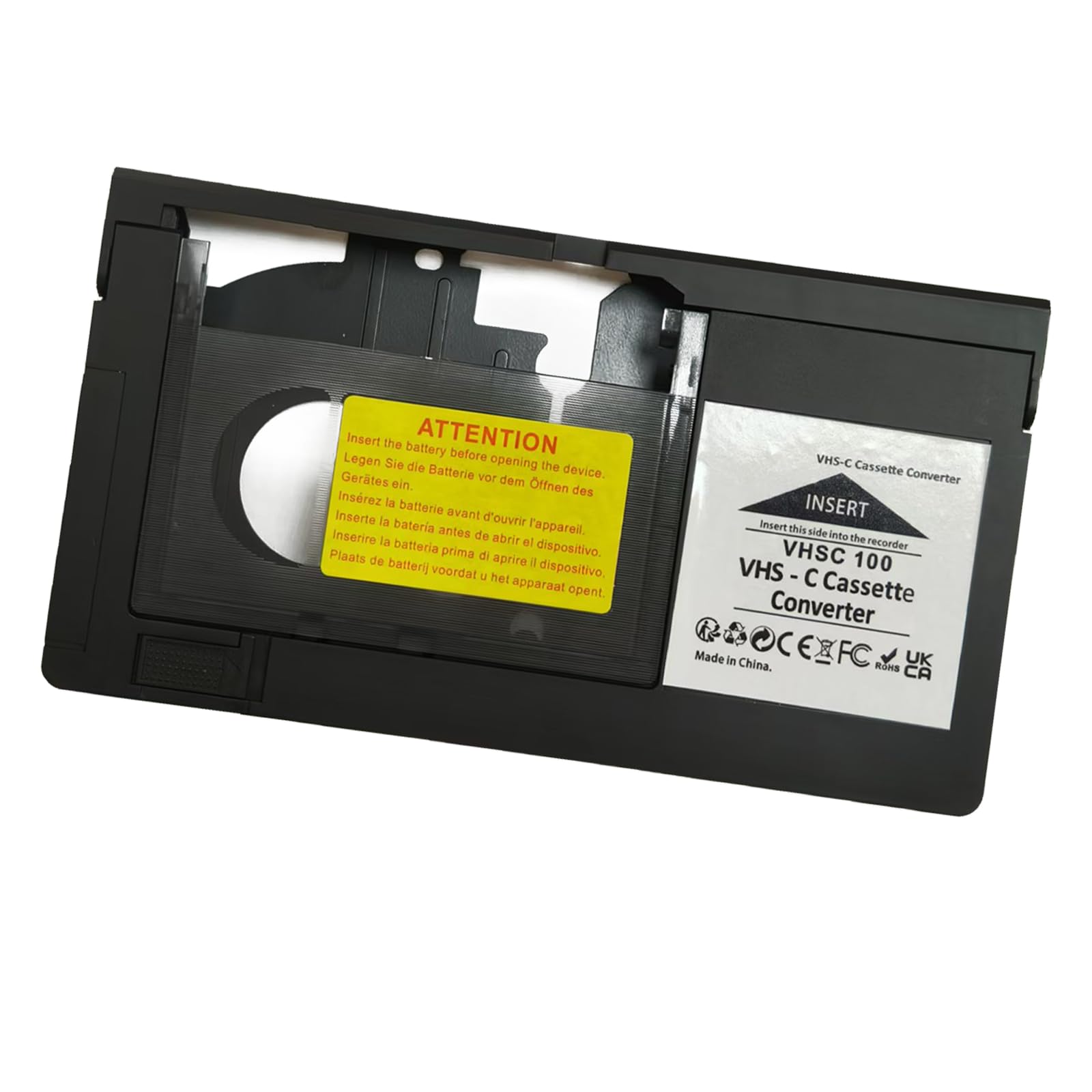 VHS-C Tape Cassette Adapter for Camcorders Motorized VHS VHS-C to VHS – Ideal for VCR Player, Video Cassette Player and VHS to Digital Converting