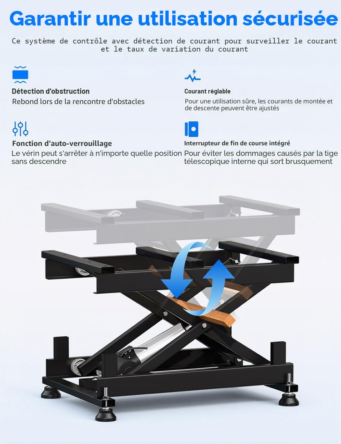 DIHOOL Table élévateur électrique à cisaillement 150kg pour laboratoire atelier automobile hauteur réglable 210-580mm alimentation AC 100-240V et DC 24-30V