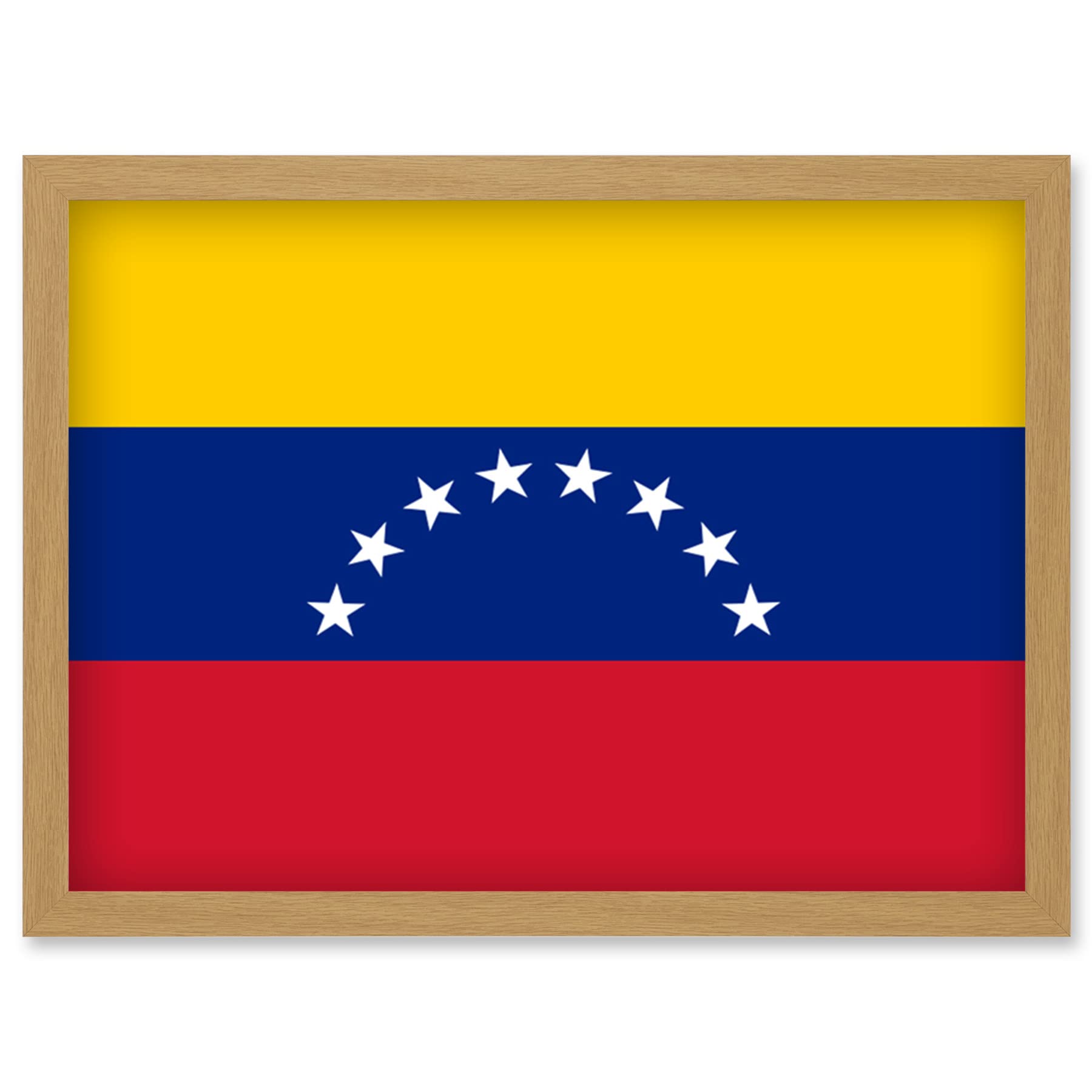 Artery8 Venezuela (Bolivarian Republic of) National Flag Patriotic Vexillology World Flags Country Region Poster Artwork Framed Wall Art Print A4