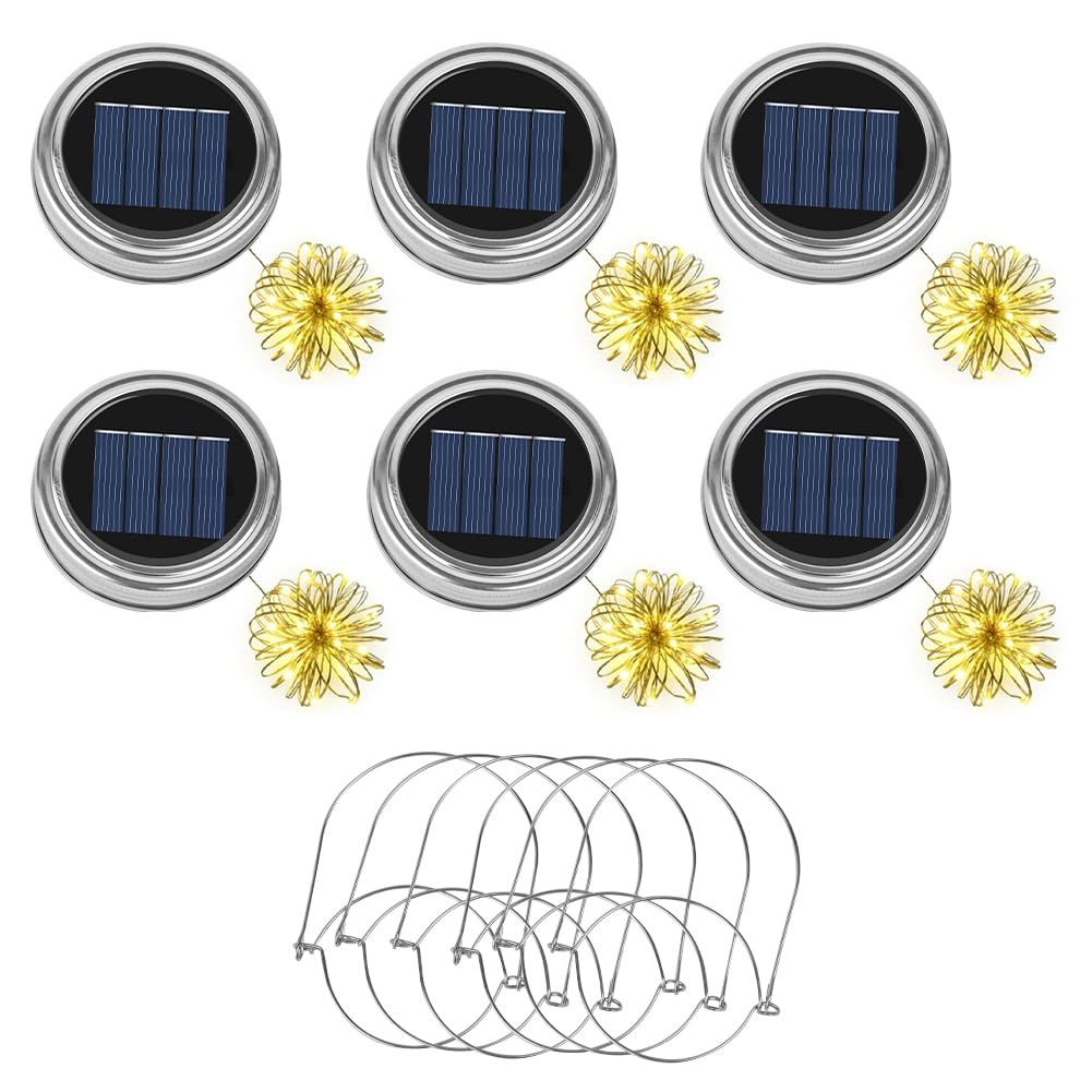 Adiwo Solar Ersatzteile - 6 x 7,5 cm Lichtabdeckung, IP44 Wasserdicht LED-Panel für Garten Laterne, Terrasse, 2m Warmweiß Lichterkette DIY