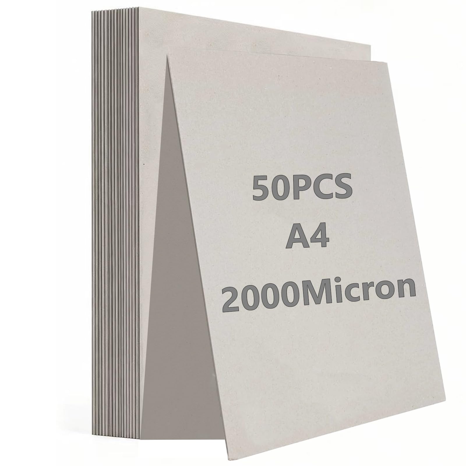 A4 Greyboard 2mm 50 Sheets, Thick Cardboard for Crafts & Mounting Board