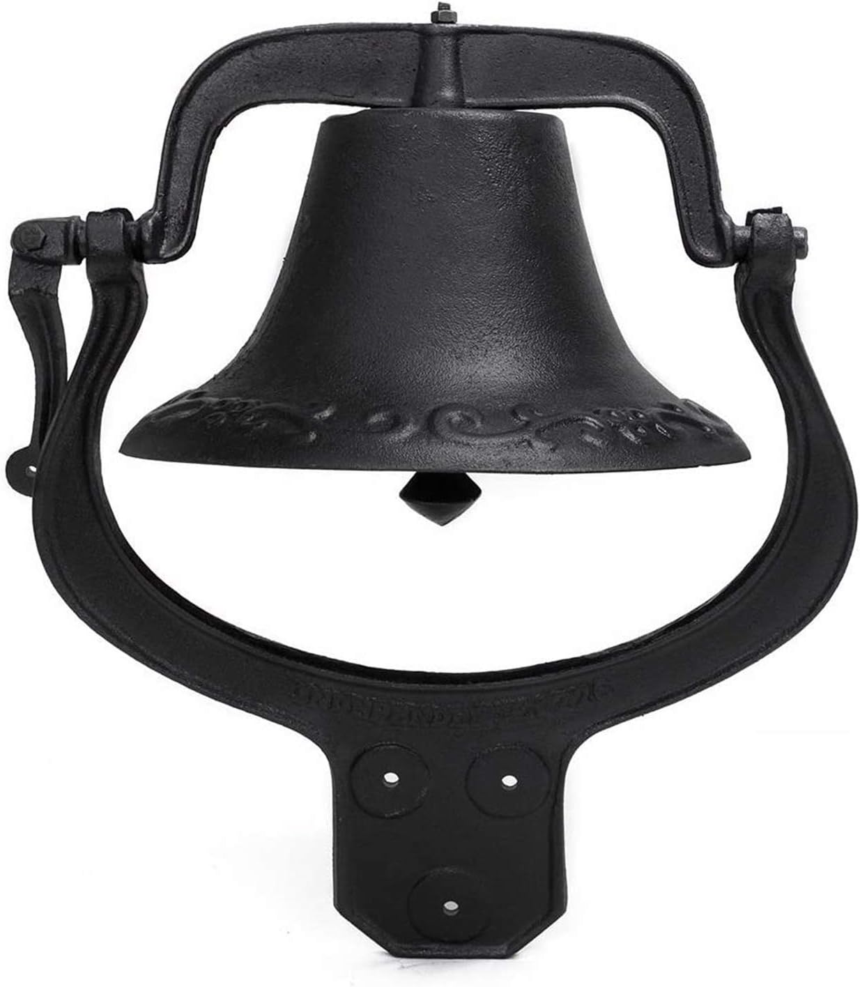 MYOYAY 14'' Large Heavy Cast Iron Dinner Bell Antique Vintage Style Farmhouse Door Bell for Outdoor Garden Backyard Liberty Farm Church School