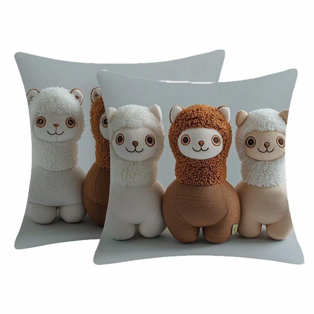 Housse coussin exterieur impermeable lin fermeture eclair lot 2