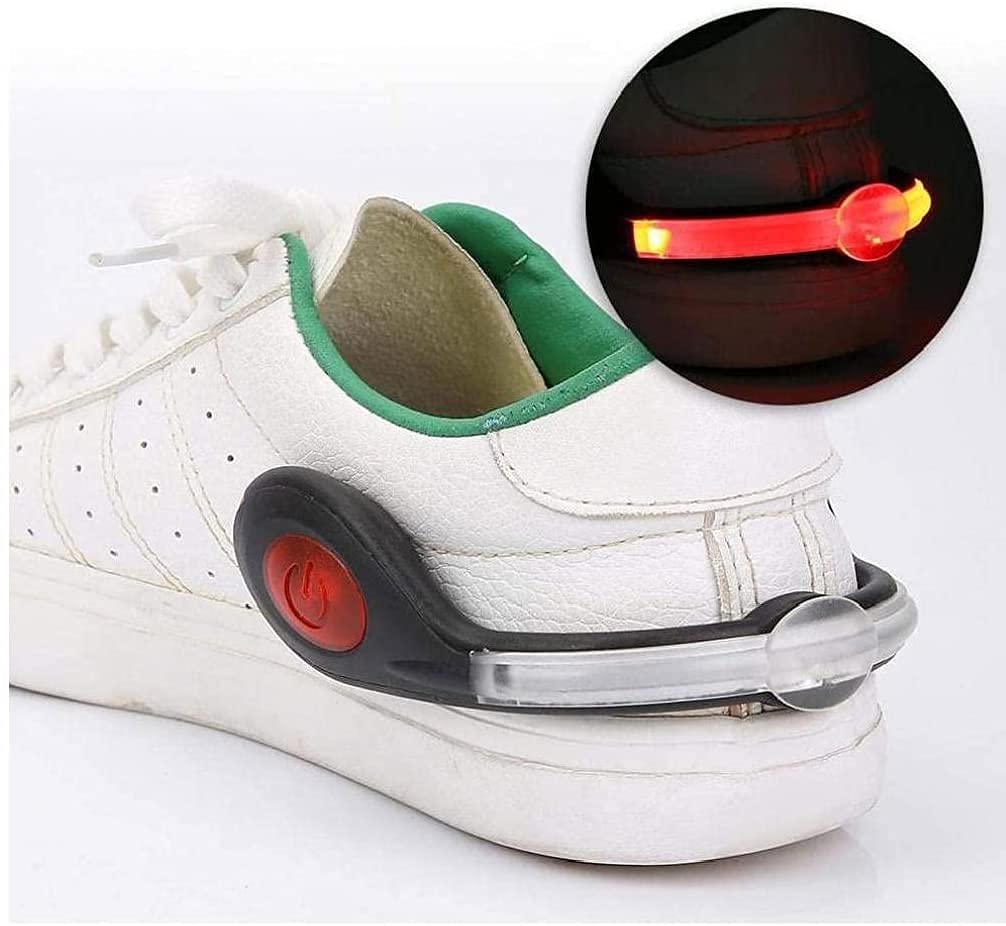 JJJ Schuh Clip Light Night Running Safety Reflektierende Gang zum Laufen Jogging Wandern Fahrrad Radfahren Rot 2 Stück Outdoor Sport Zubehör (Color : Red)