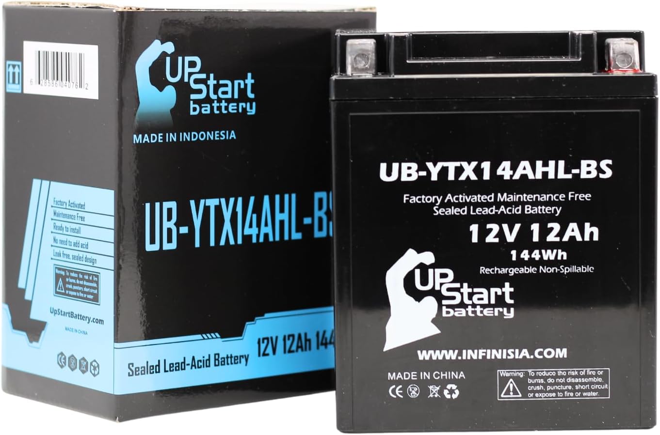 UB-YTX14AHL-BS Battery Replacement for 1996 Yamaha VT480 Venture XL 480 CC Snowmobile – Factory Activated, Maintenance Free, Motorcycle Battery – 12V, 12AH, UpStart Battery Brand UB-YTX14AHL-BS Battery Replacement for 1996 Yamaha VT480 Venture XL 480 CC Snowmobile – Factory Activated, Maintenance Free, Motorcycle Battery – 12V, 12AH, UpStart Battery Brand