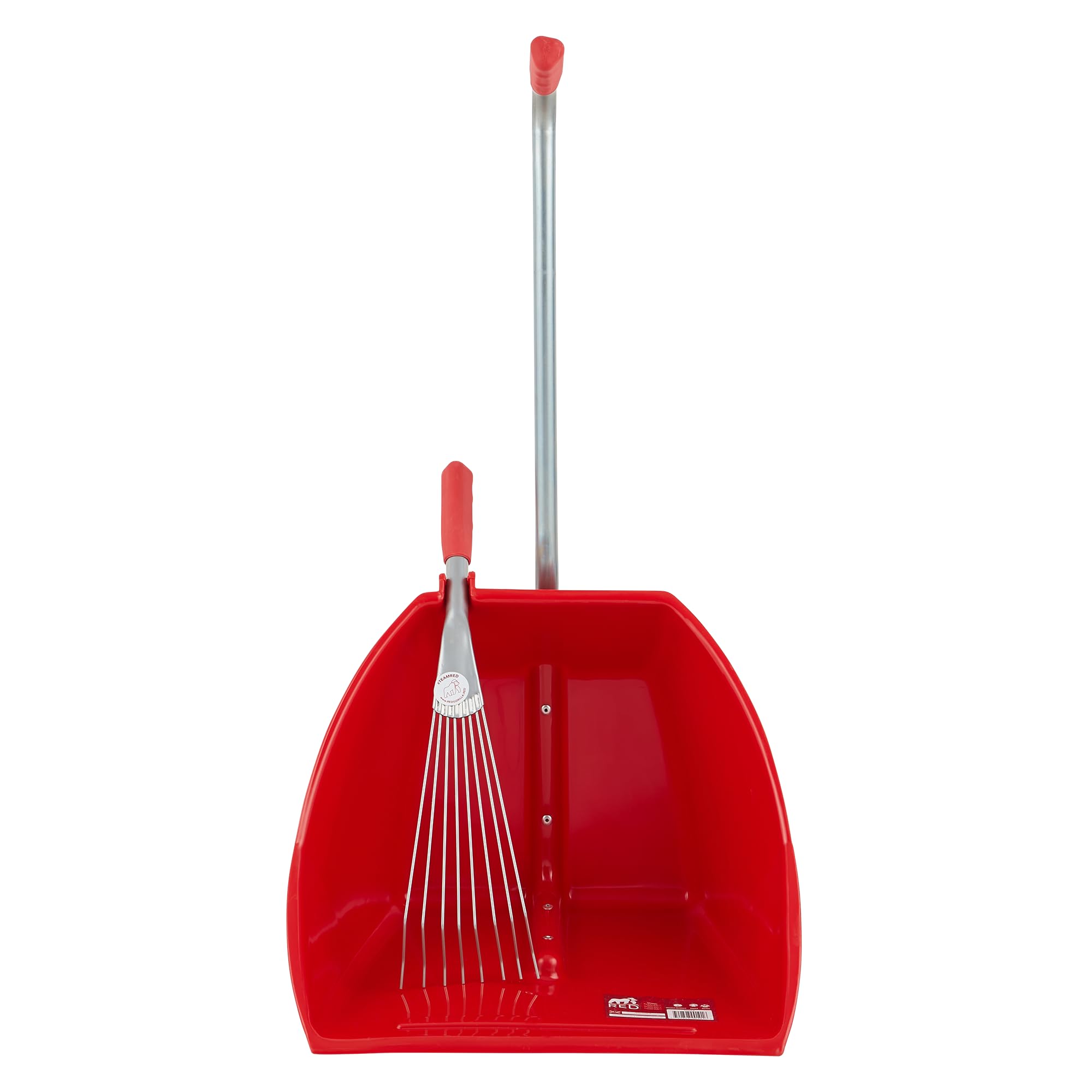 Tubtrugs Red Gorilla 80cm Big TIDEE with Short Metal Rake Horse Manure Shovel Scoop Multi Purpose Large Lightweight Dustpan for Paddock Stable Horsebox Equestrian or Garden Waste Leaf Rake (Red)