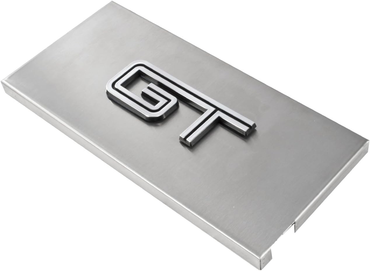 2005-2009 Mustang V8 Brushed Stainless Fuse Box Cover - GT Emblem