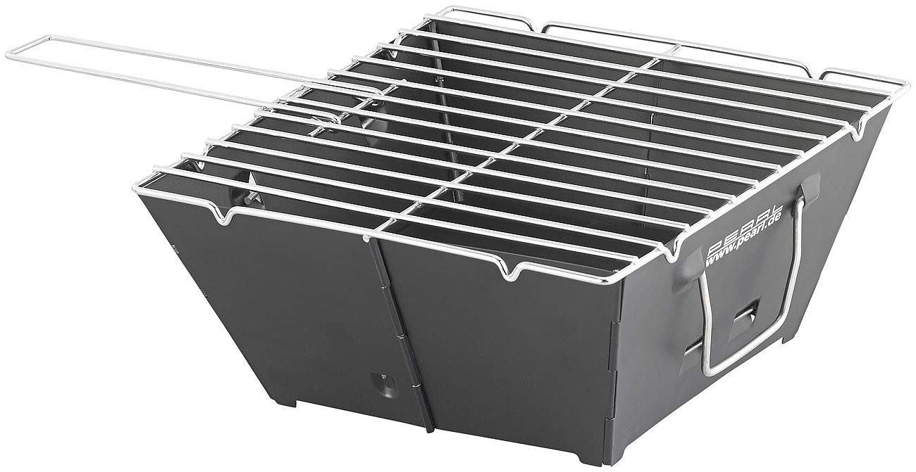 PEARL Faltgrill: 2er-Set flach zusammenklappbare Kohle-Grills, Grillfläche je ca. 24,5 (Camping Grill, Klapp, BBQ)