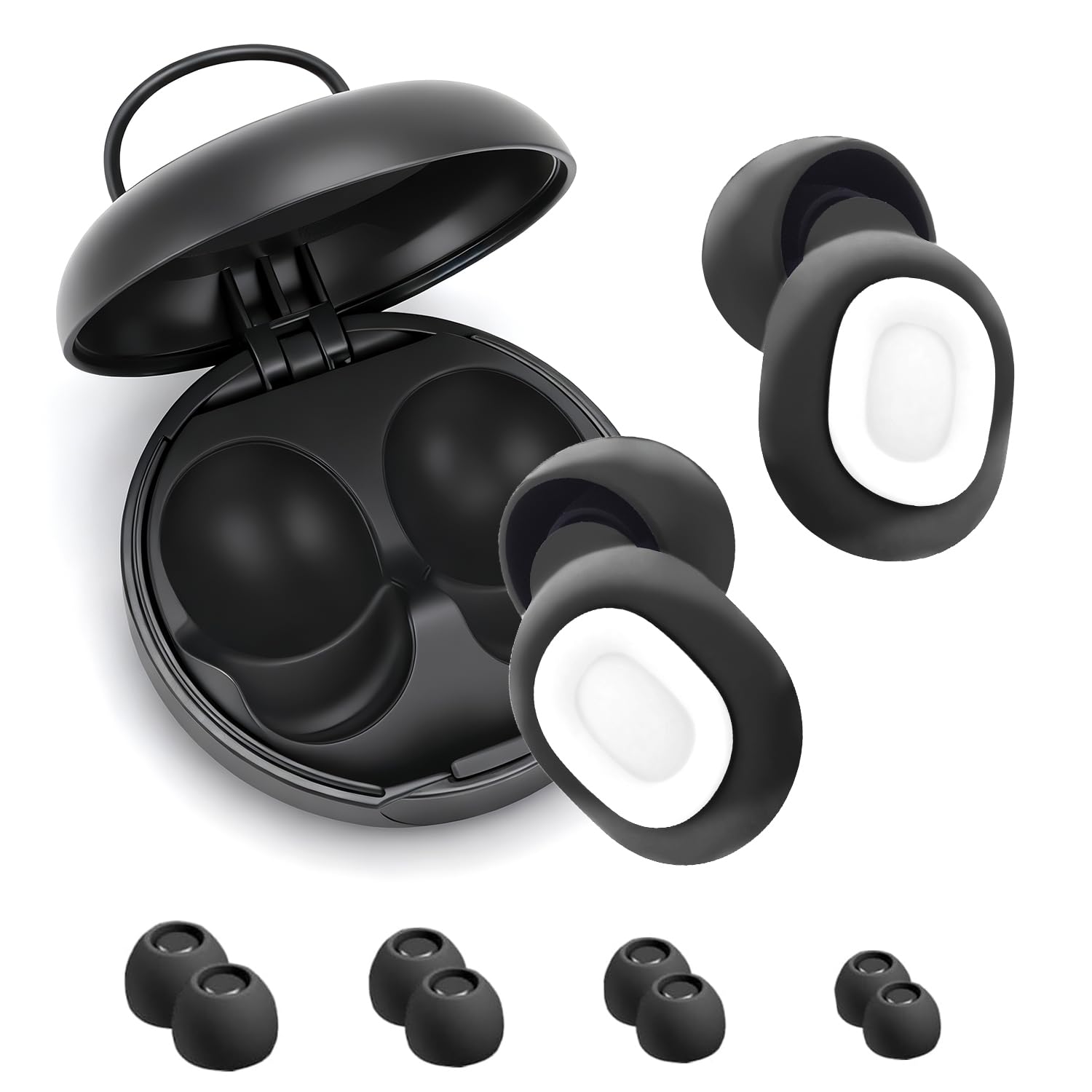 Ear Plugs for Sleep, Up to 45dB Noise Cancelling Reusable Silicone Earplugs with 8 Sizes (...