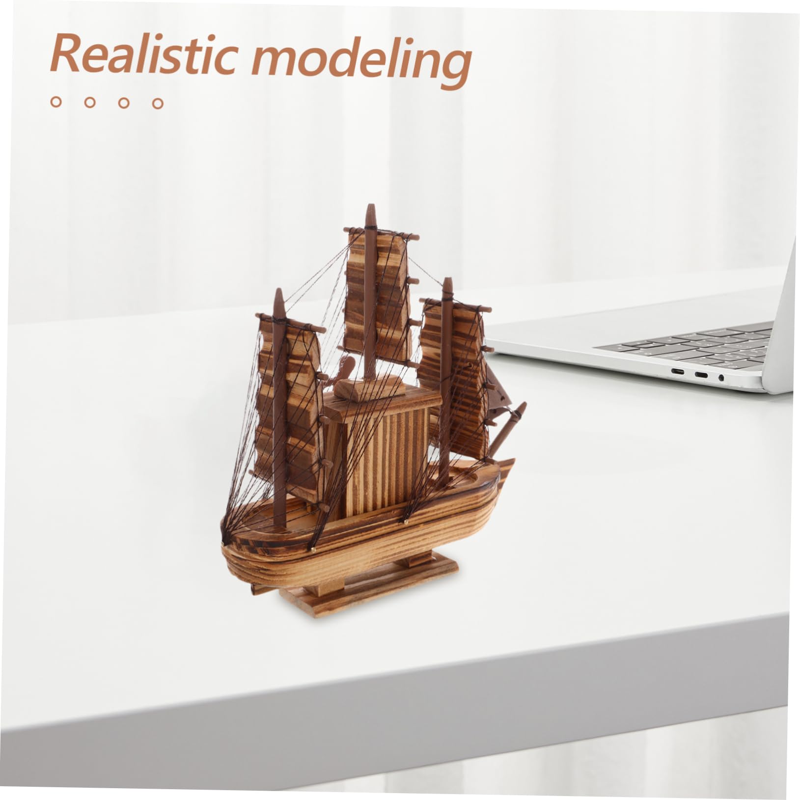 CIYODO Modello di Veliero in Legno, Decorazione da Tavolo | Miniatura Rustica Già Montata, per Tavolo da Pranzo e Scrivania, Design Realistico e Leggero