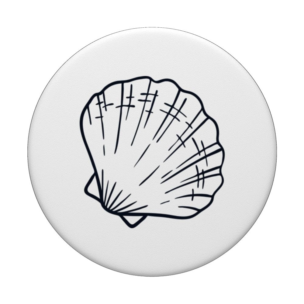 Logo Emblem Shell Shelling Bag Bivalvia Seashell Collecting PopSockets Swappable PopGrip, Black - Image 3