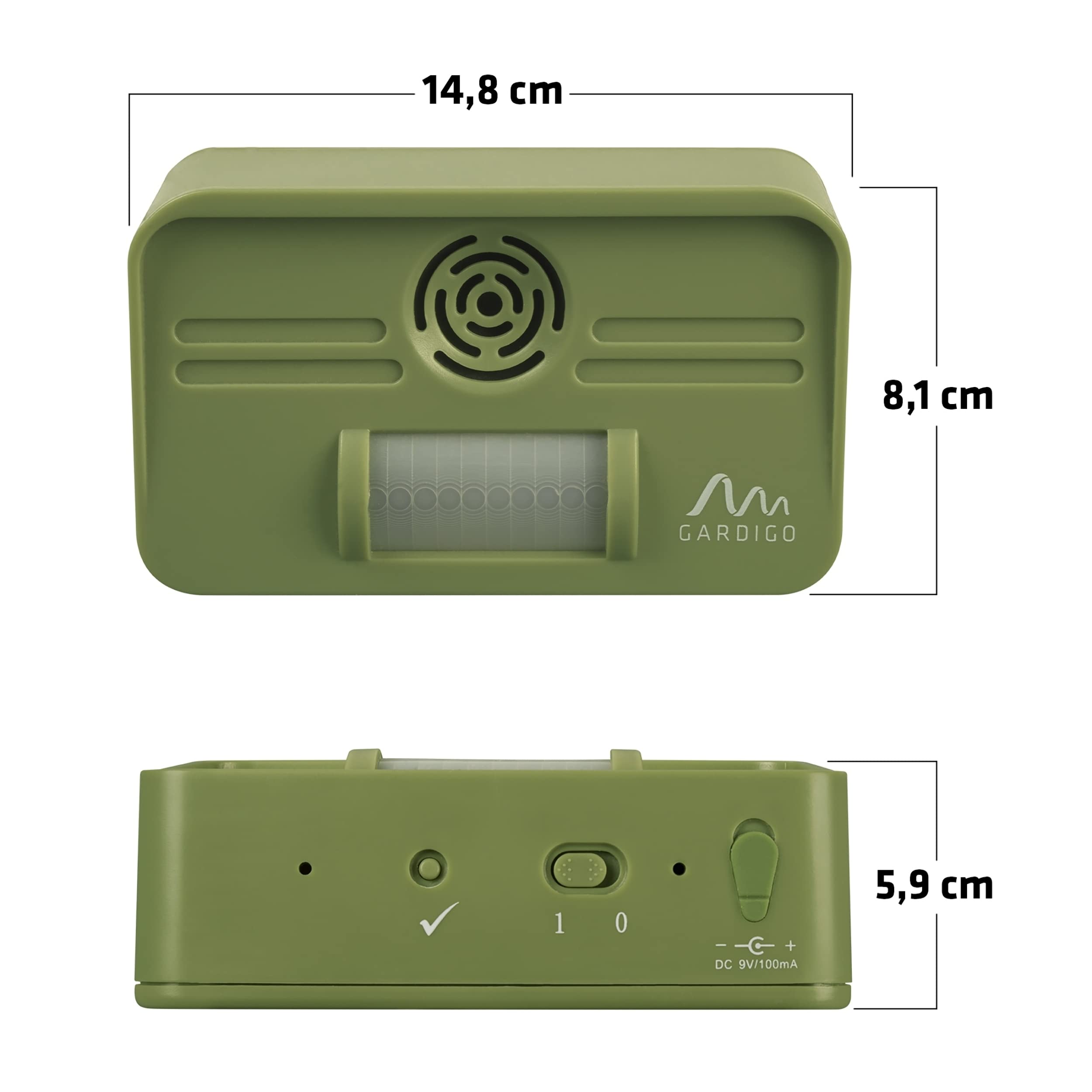 GARDIGO® Scaccia Gatti | Repellente per Gatti | Dissuasore per Cani | Disabituante Gatti | Repellente Ultrasuoni Animali Giardino | Angolo di Rilevamento 70°, Raggio d'Azione 7 m | Anti Gatto 1 Pezzo