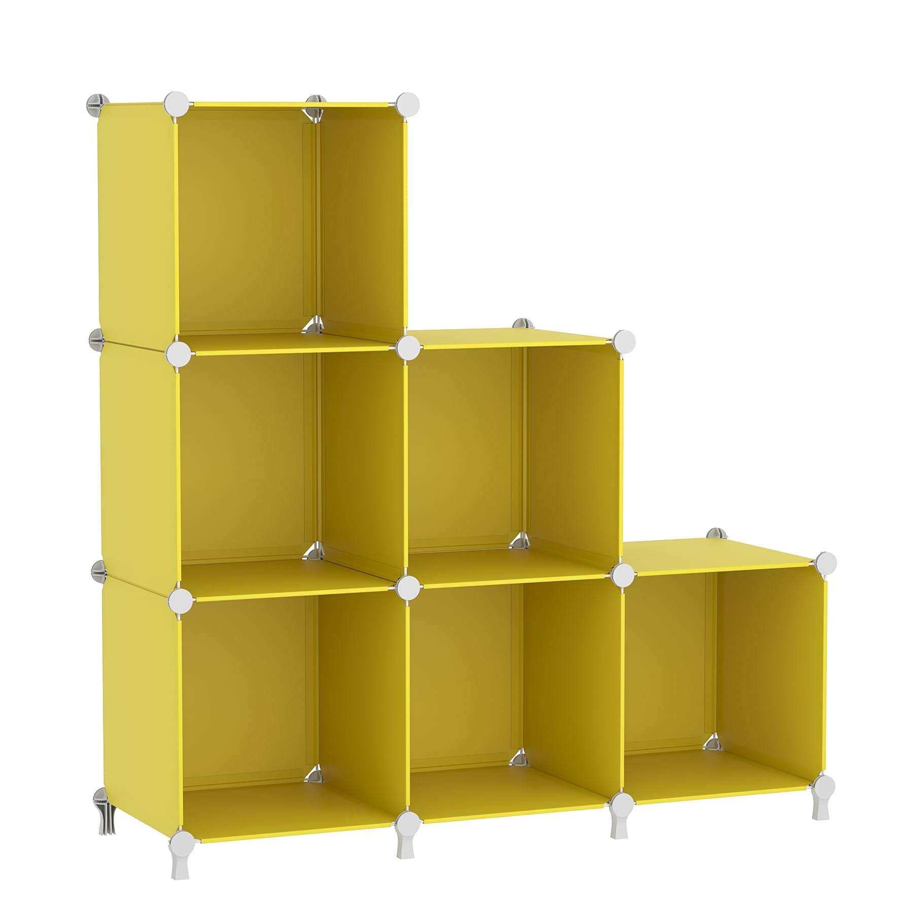 AWTATOS Cube Storage Organizer, 6 Cube Closet Storage Shelves, Yellow