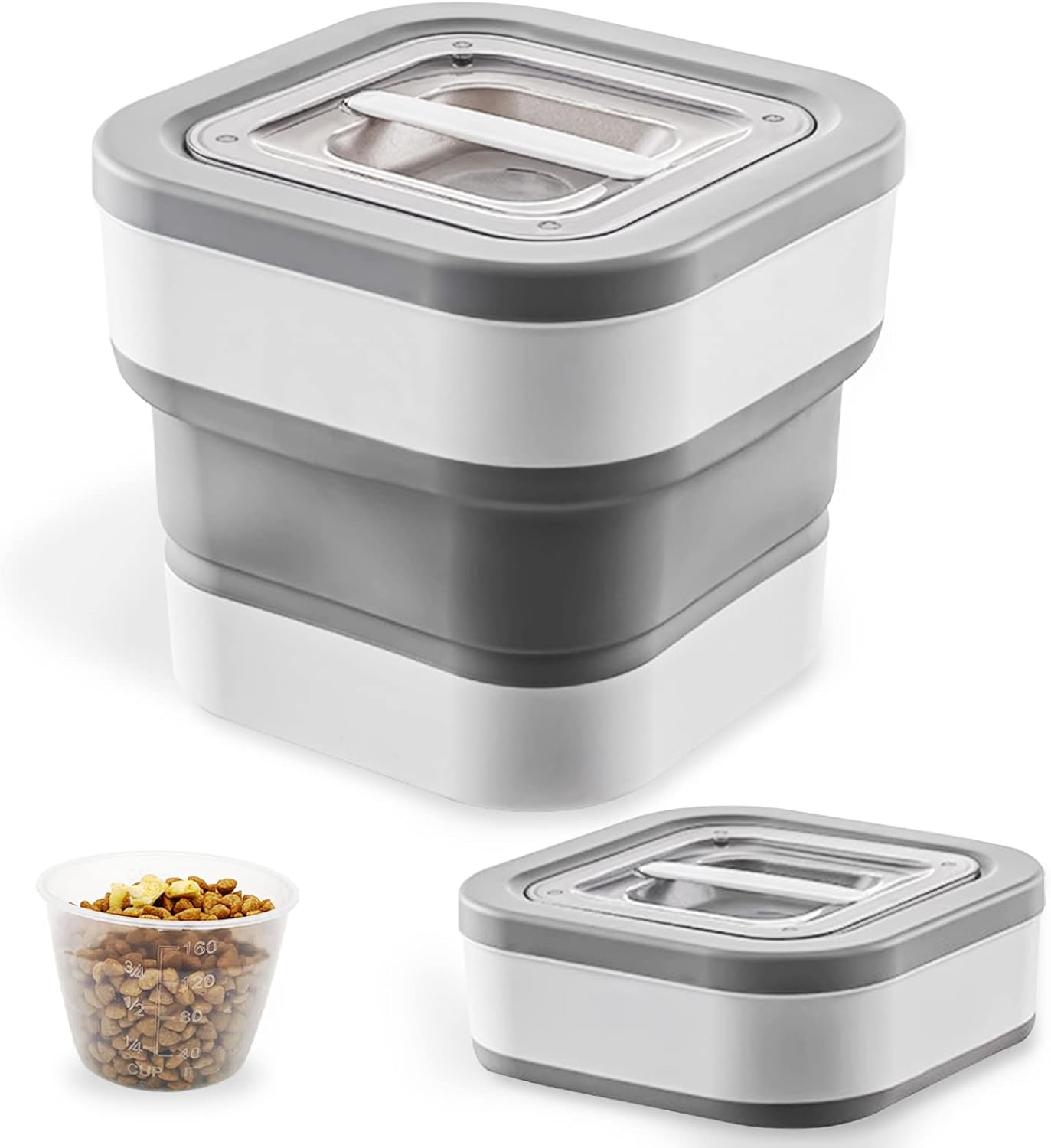 BNOSDM Collapsible Dog Food Storage Container 15 Lb Cat Food Containers with Lid