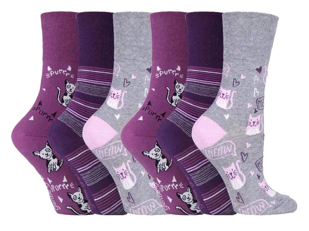 Gentle Grip NEW: 6 Pairs Ladies No Elastic Socks 4-8 uk, 37-42 eur (4-8 uk, 37-42 eur, GG200)