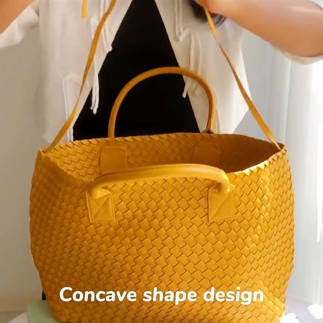 Bolso Tote tejido para mujer de gran capacidad miniatura 7