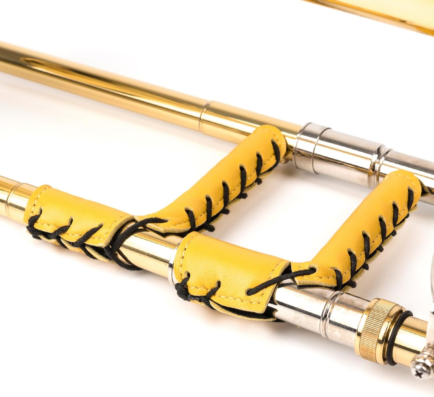 Trombone Hand Guard Slide Guard. Genuine leather protection. Trombone grip hand wrap. Moist, dirt, oil protection. Protective pad. Leather accessories & Protection (Yellow)