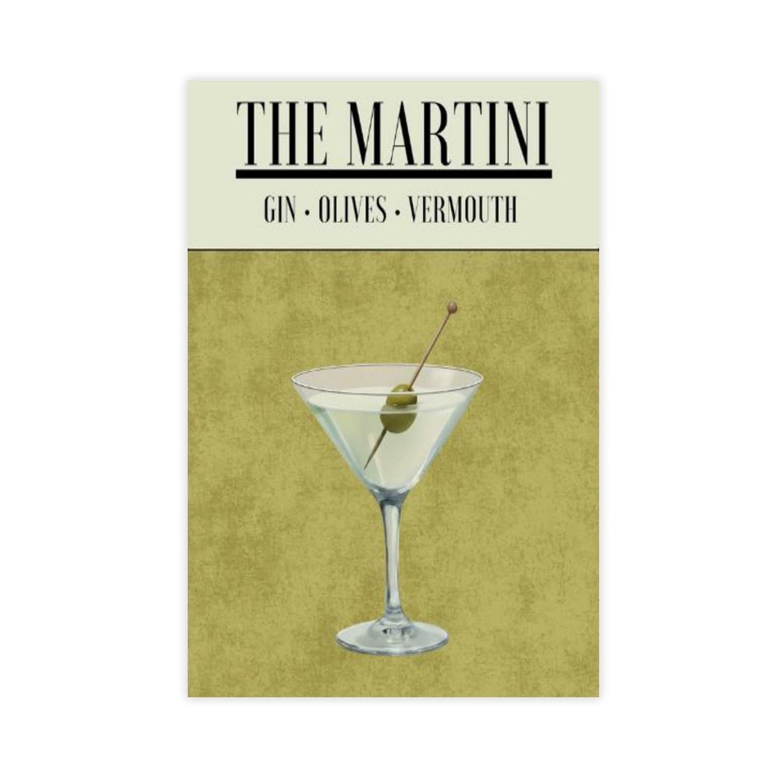 QIOTBVV Colorful Martini Cocktail Prints - Bar Kitchen Home Art Canvas Poster Bedroom Decor Landscape Office Room Decor Gift 16" L X 24" W
