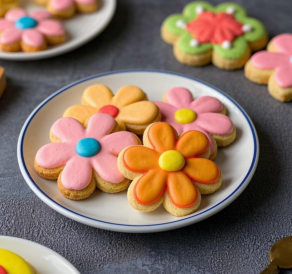 Juego de 6 cortadores de galletas de flores de seis pétalos, 4, 3, 3, 2.5, 1.8 y 1 pulgada, aptos para lavavajillas, cortadores de galletas para hornear