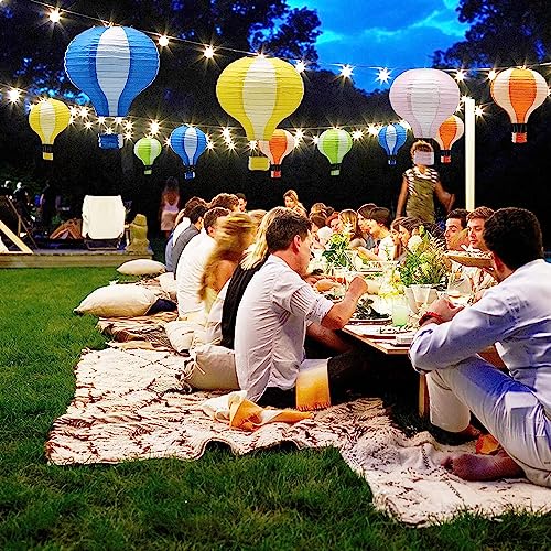 Image of WP WANNA PARTY Hot Air Balloon Paper Lanterns, Rainbow Lantern Decorations For Baby Shower Wedding Birthday Anniversary Classroom Nursery-Green, Set Of 1