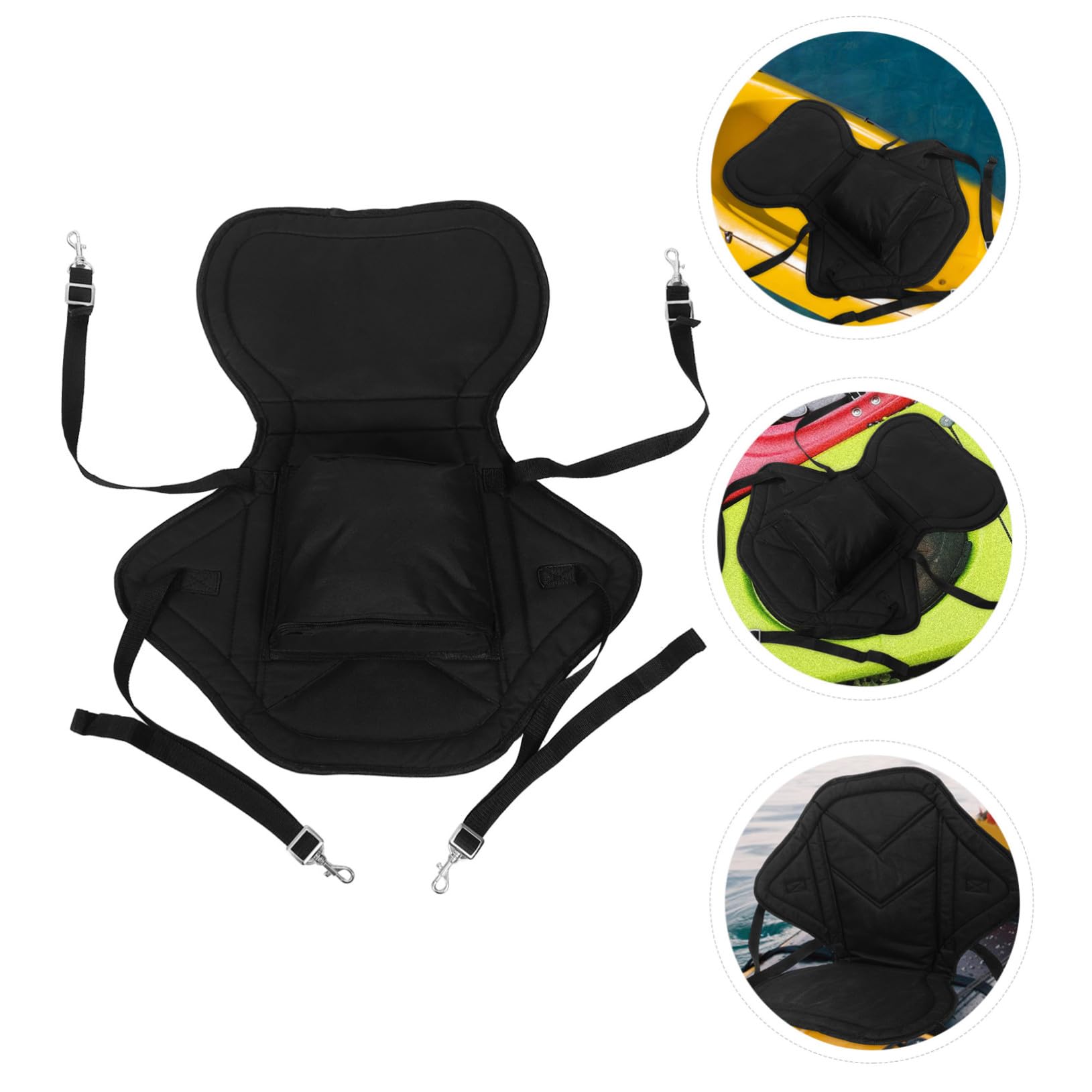 Supporto Schienale Gonfiabile per Kayak Tessuto Oxford Nero, Cuscino Comfort Riutilizzabile per attività Outdoor in Canoa