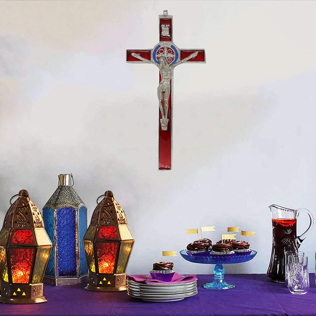 Croix Chrétienne Ornements D'église Crucifix Lumineux à LED Statue