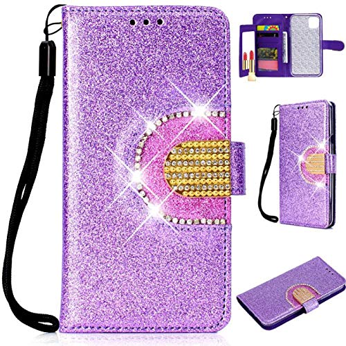 Glittery Purse Compatible with Samsung S9,Diamond Sparkle Bling Glitter Leather Stand Function Flip Kickstand Magnetic Book Wallet with Card Slot Holder Protective Cover
