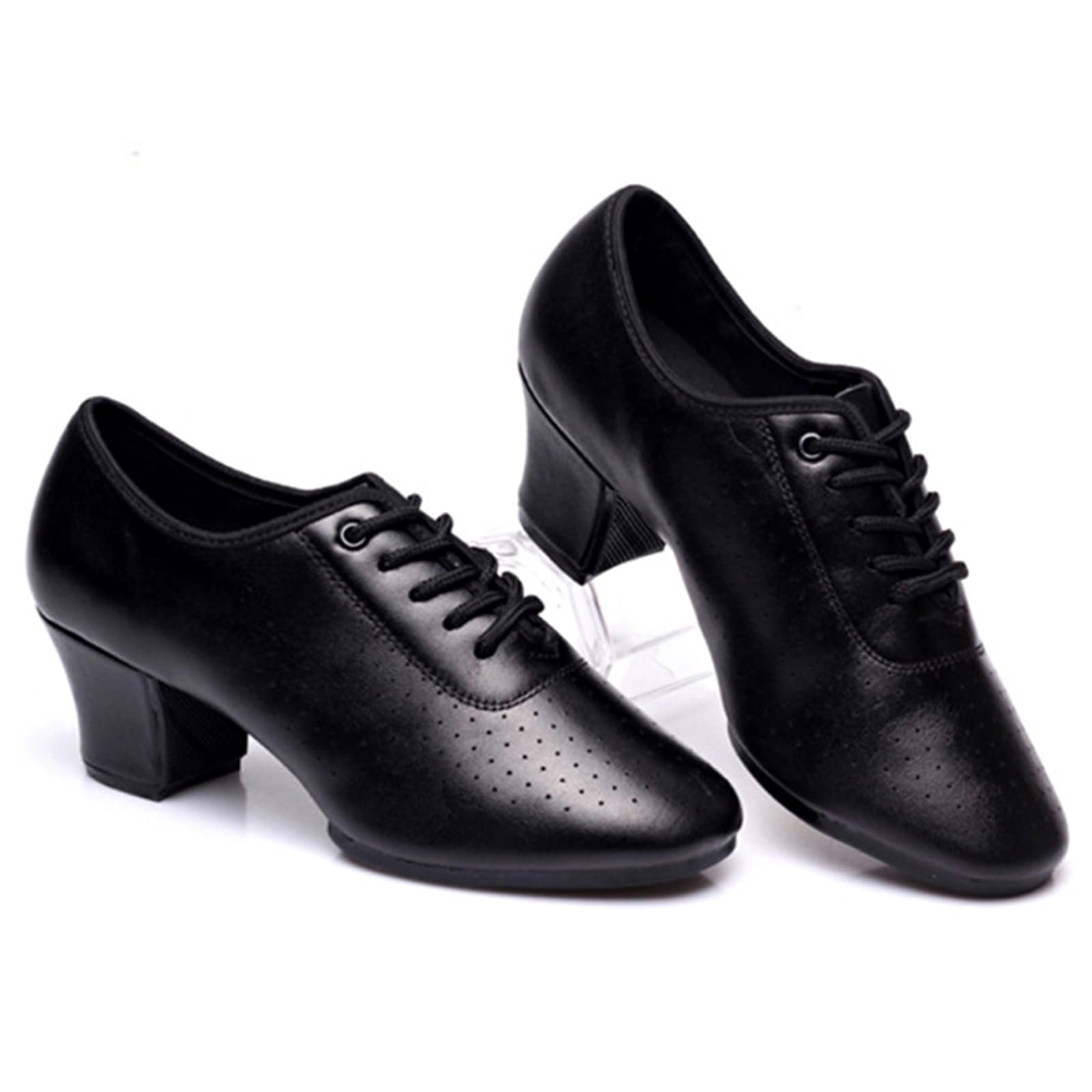 Chaussures de Pratique de Danse Latine pour Femmes, 5cm Talon pour Salsa Latine Ballerine Gymnastique Modern Talons Confort 4 Styles de Semelles au Choix