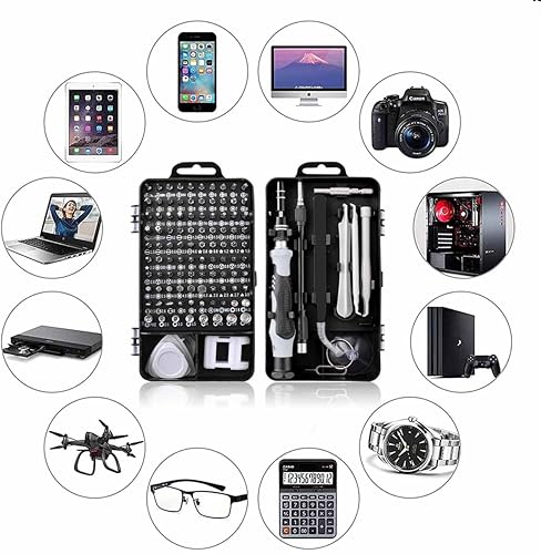 Miniatura 2 de EFAITHFIX Juego de destornilladores de precisión, kit profesional de herramientas de reparación magnética 115 en 1 para computadora, teléfono móvil,