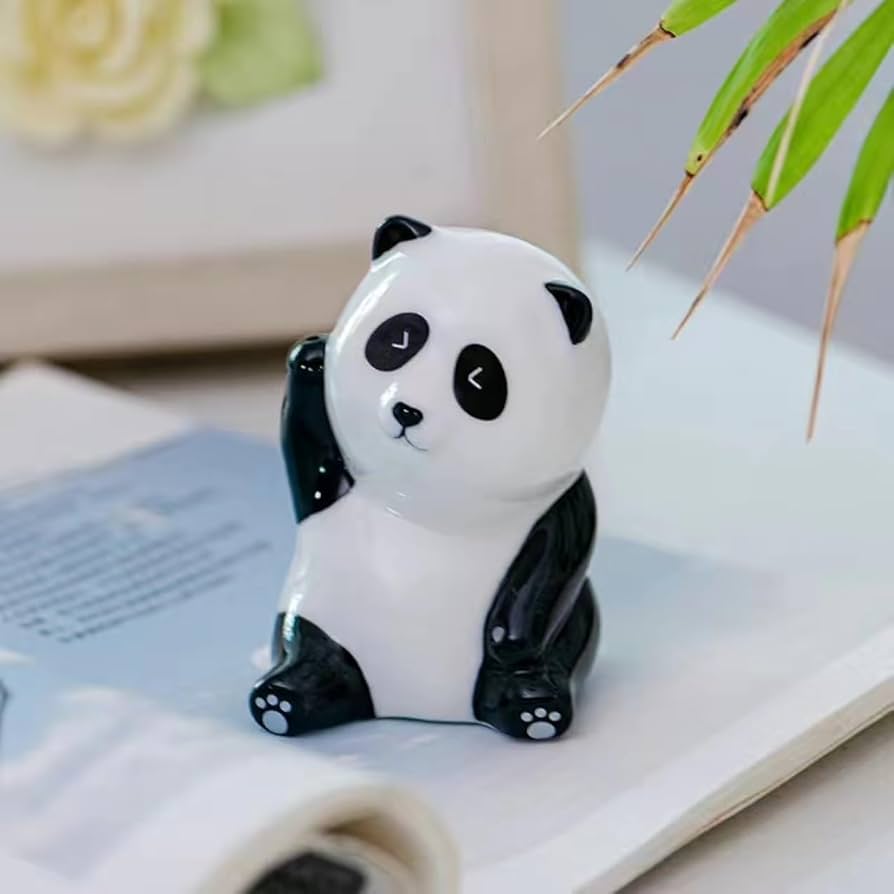 美品】パンダ 陶器 オブジェ 置物 インテリア 工芸品 美術品 A2824