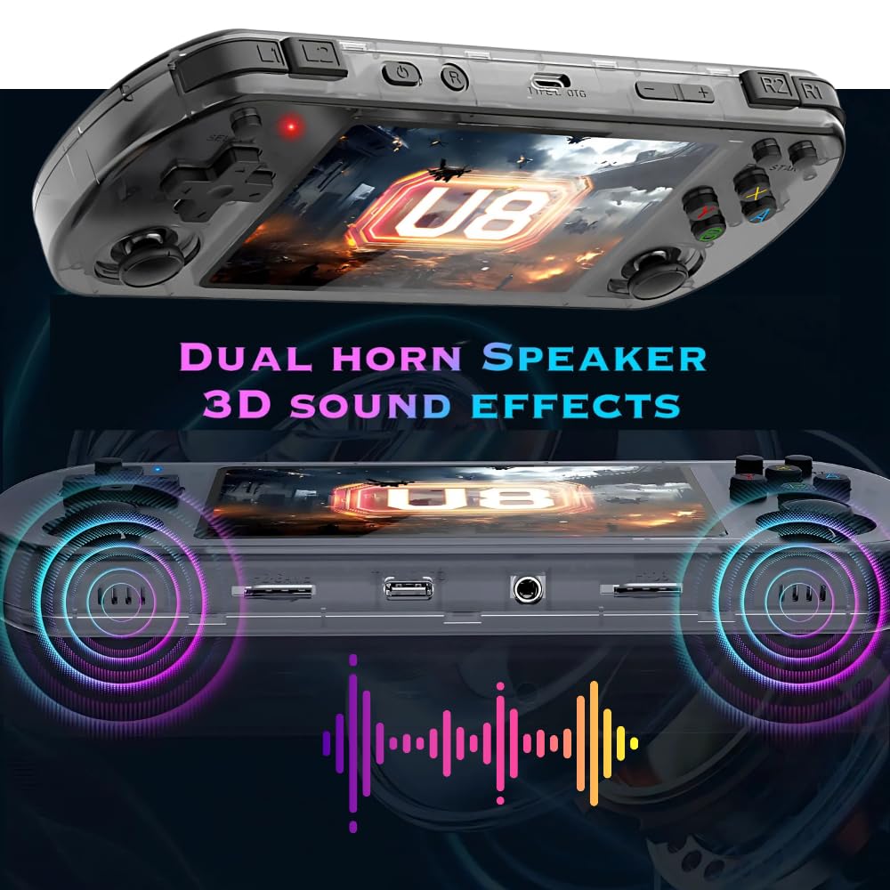 GameBox V2 | Console portatile +15.000 giochi schermo Full HD 4" + memoria 128 GB espandibile, licenza Linux 2.0, WiFi, multiplayer + 4 trigger, connessione"}