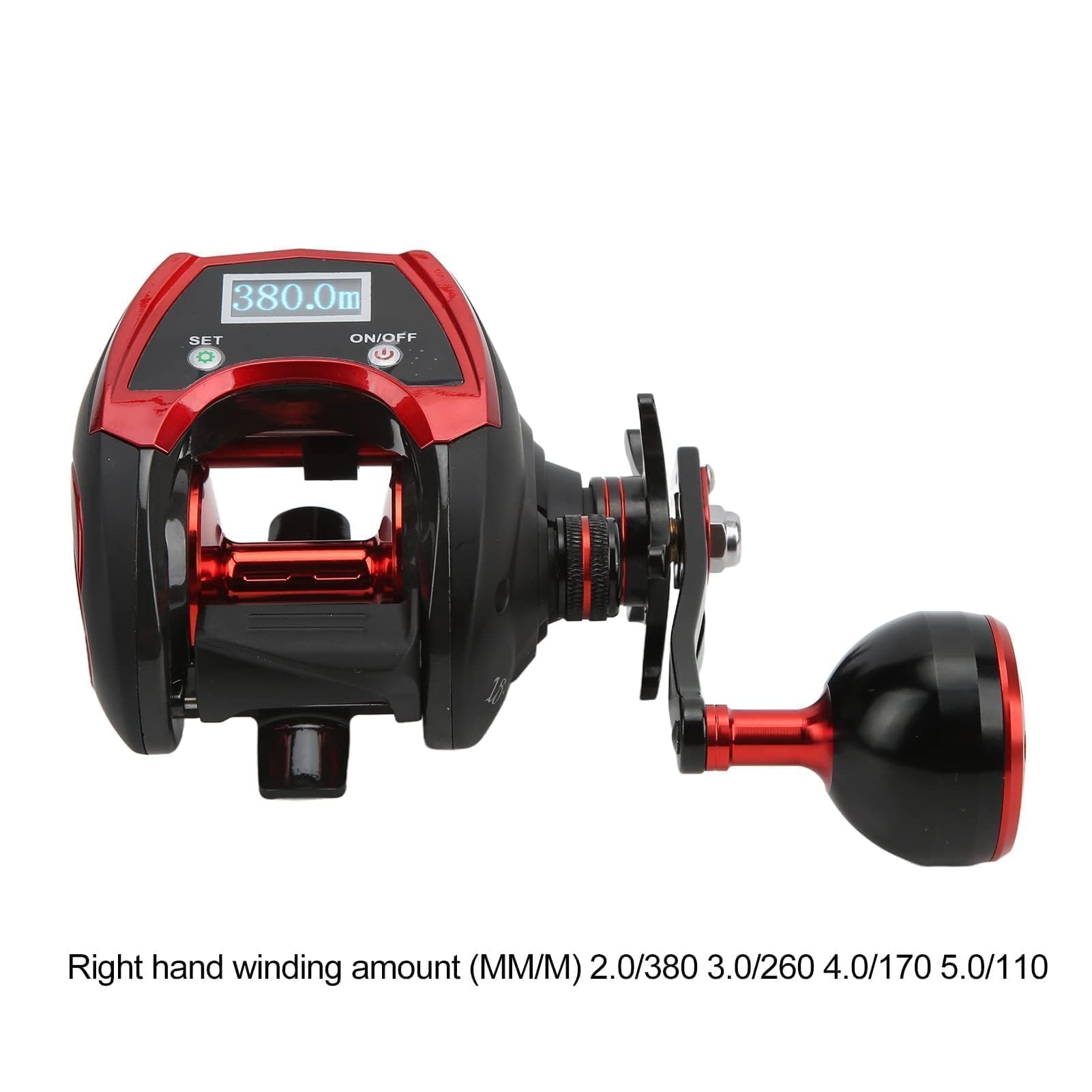 Carrete de Baitcasting de Pantalla Digital, Carrete de Baitcasting de Pantalla Digital LCD 18 1BB 6,4: 1 Carrete de Pesca de Conteo Eléctrico Máximo de 18kg