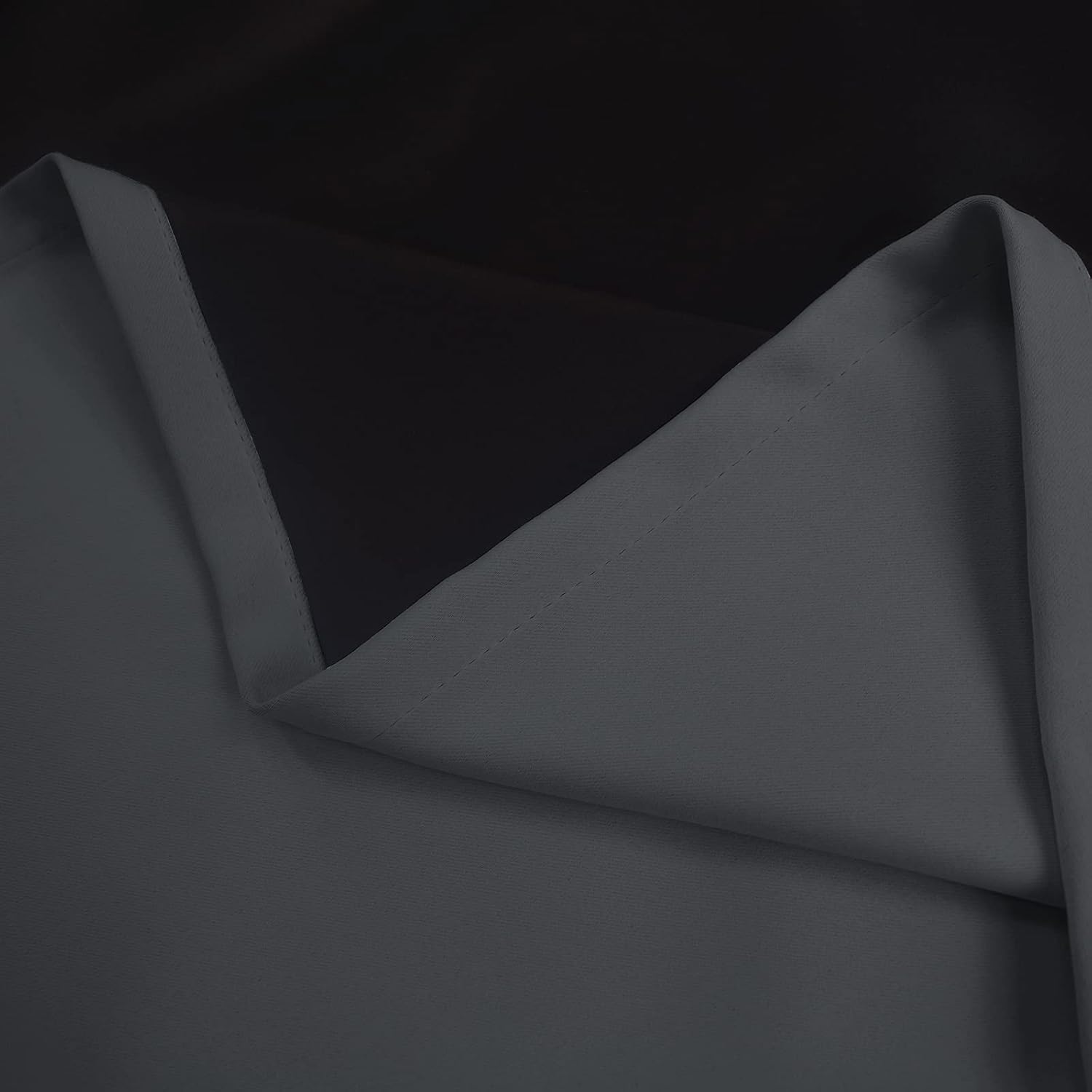 Blackout Curtains for Bedroom with Black Line 100% Blackout Thermal Insulated Long Draperies for Living Room Soft Thick Window Treatment,Gray,39x45 in(WxL)