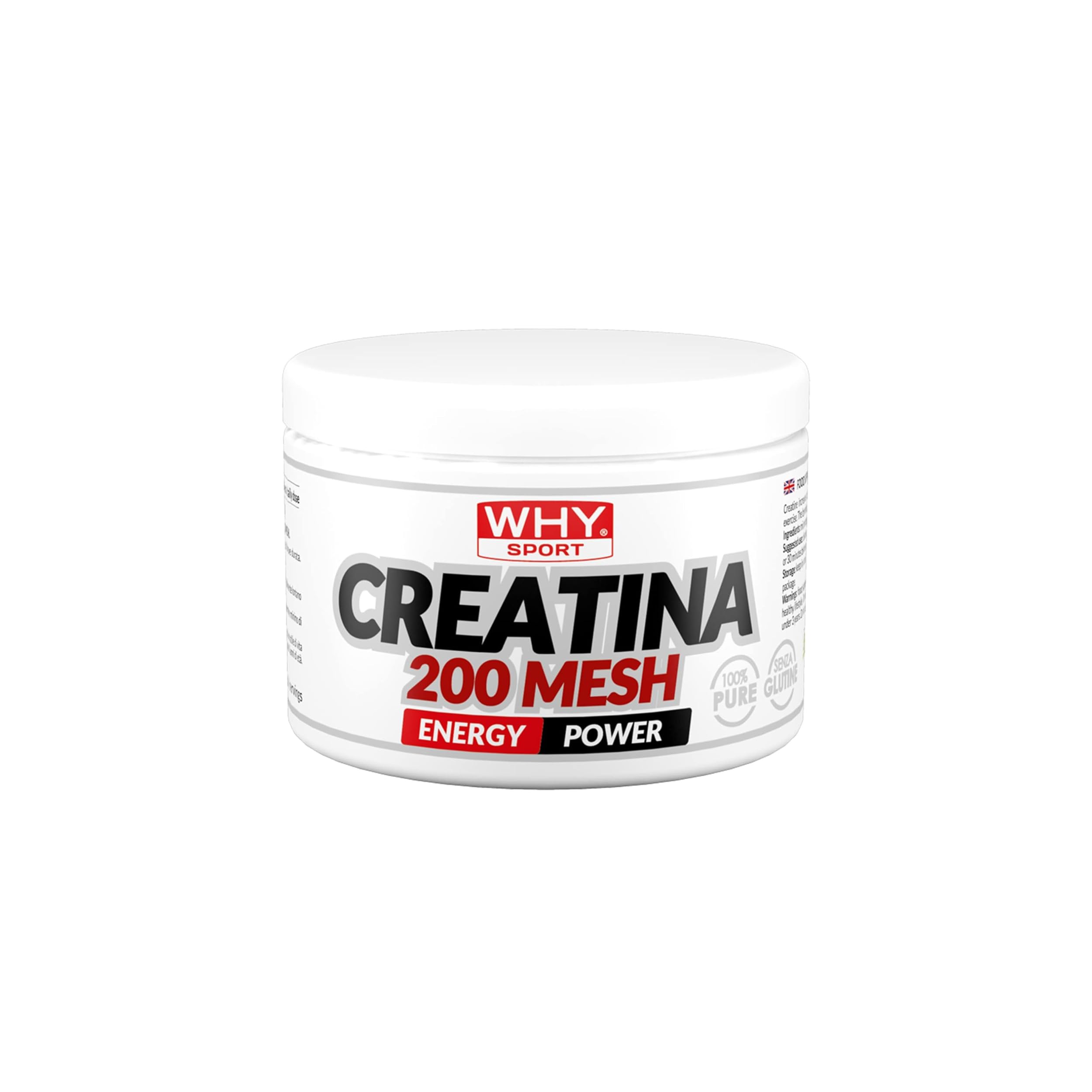 WHY SPORT CREATINA 200 MESH - Creatina - Pre Workout - Integratore Alimentare a Base di Creatina Monoidrato - 200 g
