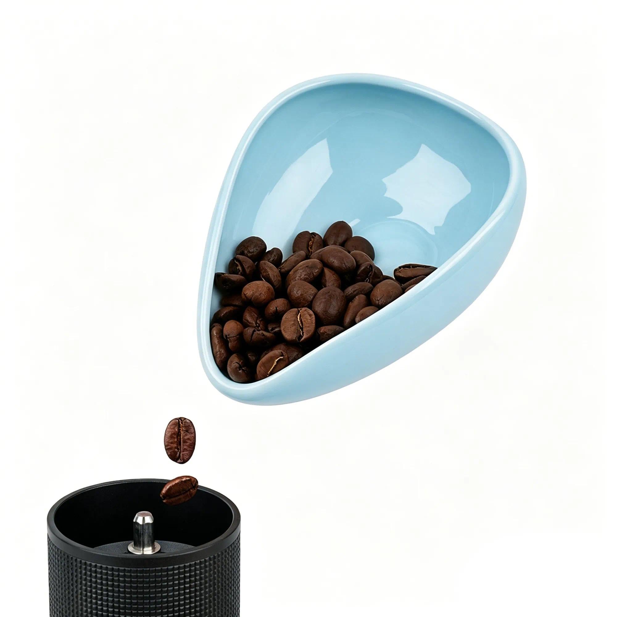 watchget Ceramic Coffee Dosing Cup &amp; Tea Storage Tray, Sky Blue