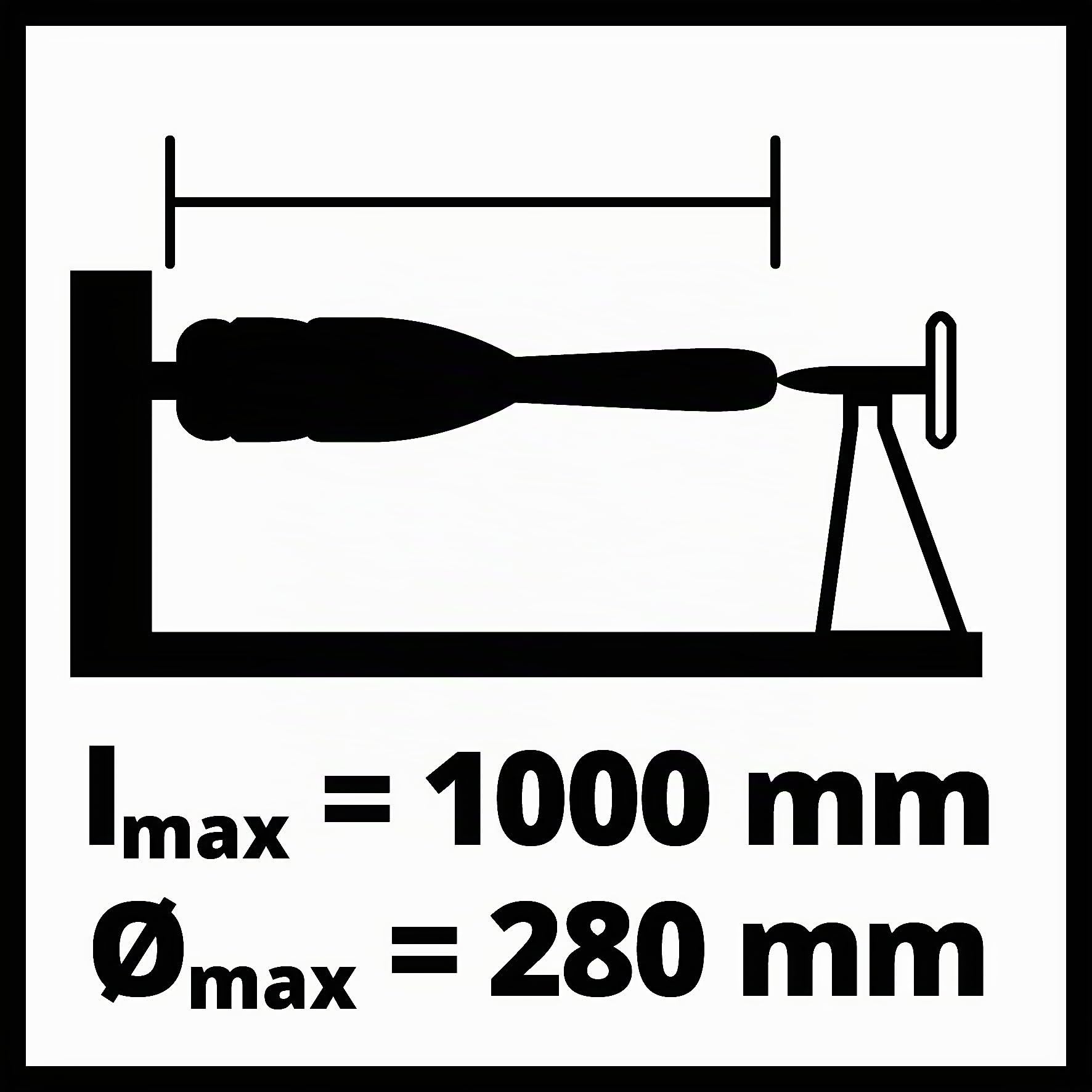 Einhell Tour à bois TC-WW 1000/1 (400 W, diamètre de tournage max. de 280 mm, support d’outils ajustable, poupée mobile avec contre-pointe)