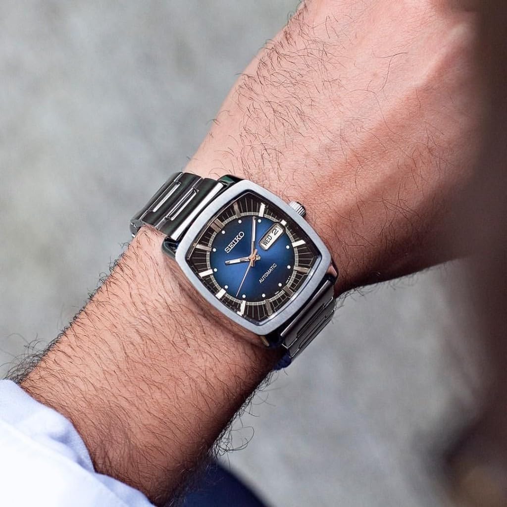 SEIKO Automatic Watch for Men - Recraft Series - Stainless Steel Case and Bracelet, Day/Date Calendar, 50m Water Resistant, and 41 Hour Power Reserve