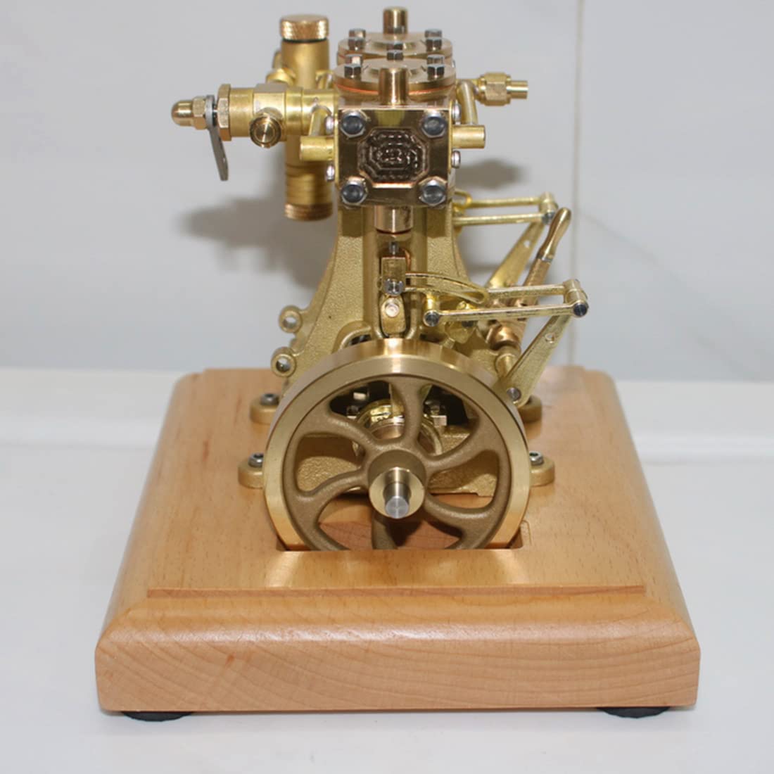 PizazzToy Dampfmaschine Bausatz Erwachsene, 3.7CC Mini-Retro-Vertikal-Doppelzylinder-Hubkolben-Doppelwirkungs-Dampfmaschinenmodell (Kessel nicht enthalten)
