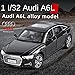 CKMODEL Haochi 1:32 Officially Licensed Audi A6L Alloy Model Toy Car with Opening Doors, Sound & Light Effects, Pull-Back Action, Shock Absorption & Steering (Black)