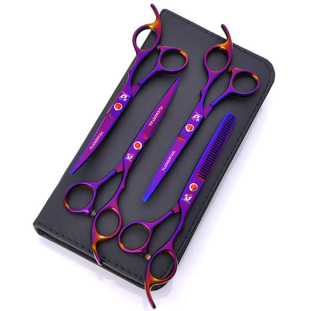 Kit Forbici per toelettatura Animali Domestici da 6,0 Pollici, Set di Forbici Professionali per toelettatura Cani Set di cesoie per Cani da 5 Pezzi, per Salone, Barbiere