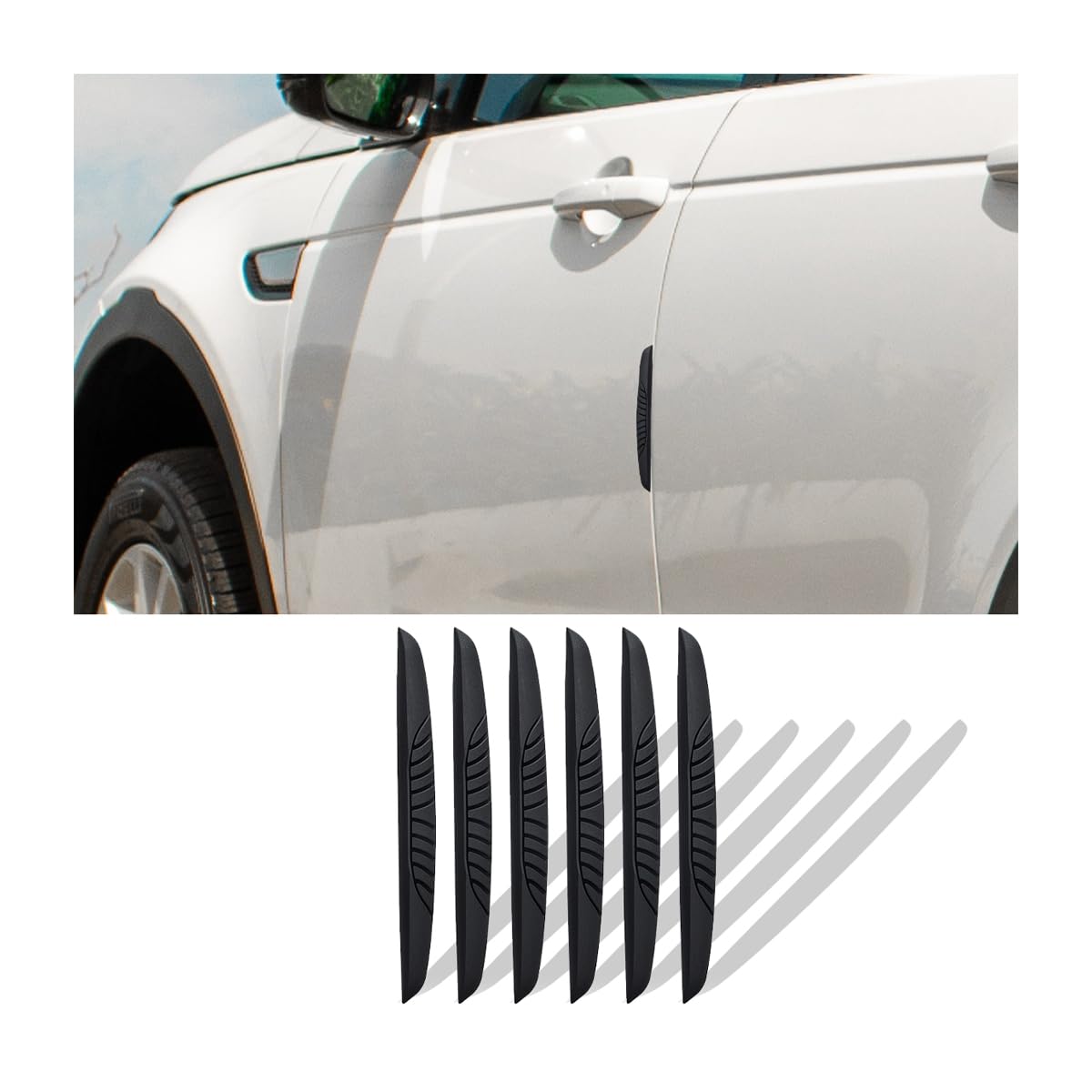 JNNJ 4 stuks autodeurrandbeschermers, autokrasbescherming voor de zijdeur, universele autobumper, bescherming tegen krassen, trim stickers voor vrachtwagen, pick-up