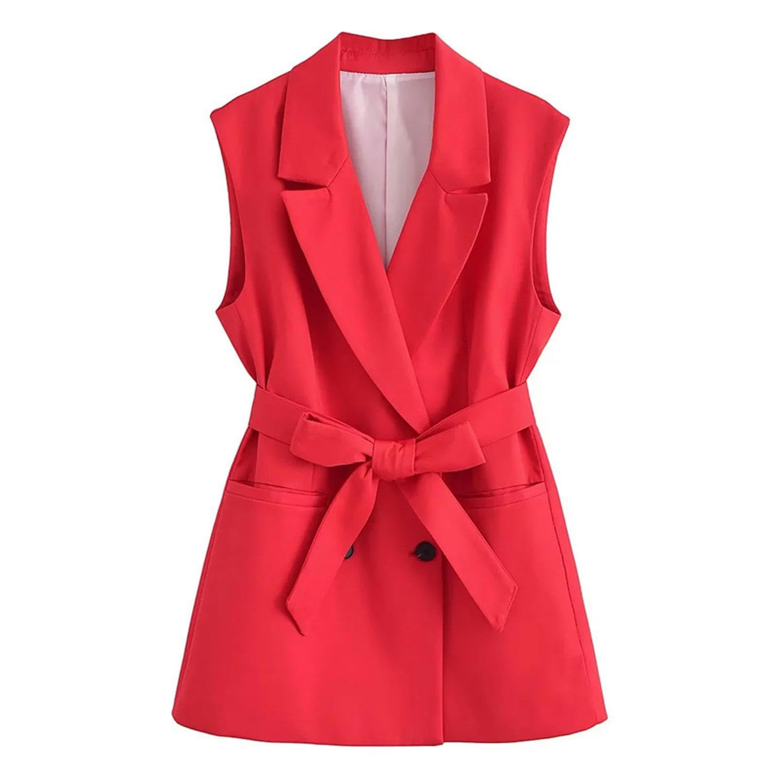 Ensemble gilet à double boutonnage et pantalon évasé pour affiner la silhouette