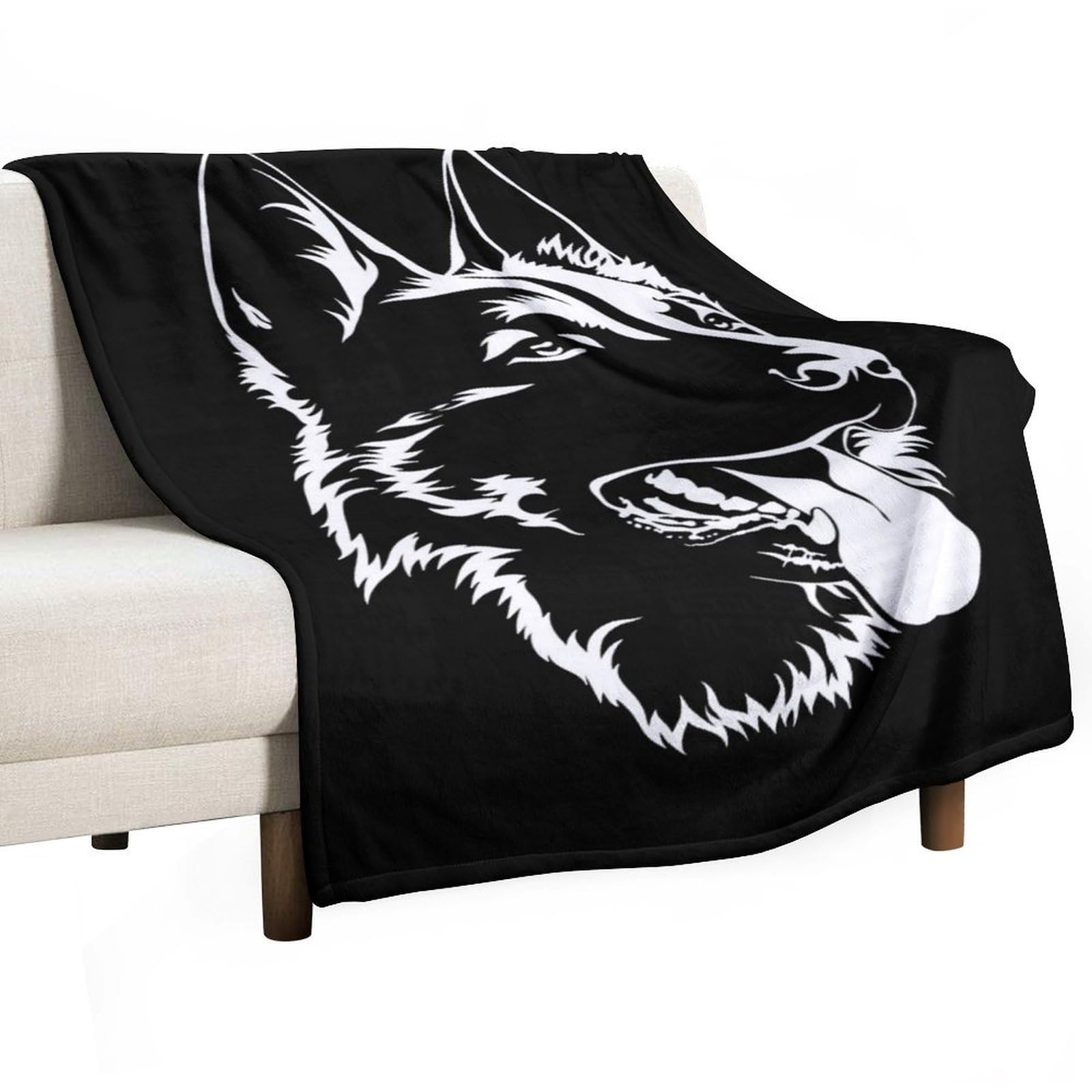 Cgsbngha Style Black German Shepherd Flannel Fleece Blanket Lightweight Soft Throw Blankets For Sofa Couch Bed Chair