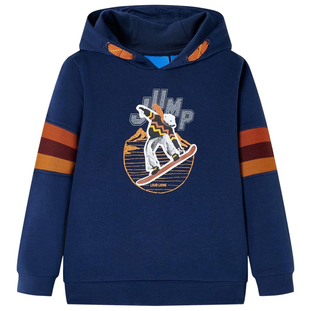 vidaXL Kids' Hooded Sweatshirt Navy 104