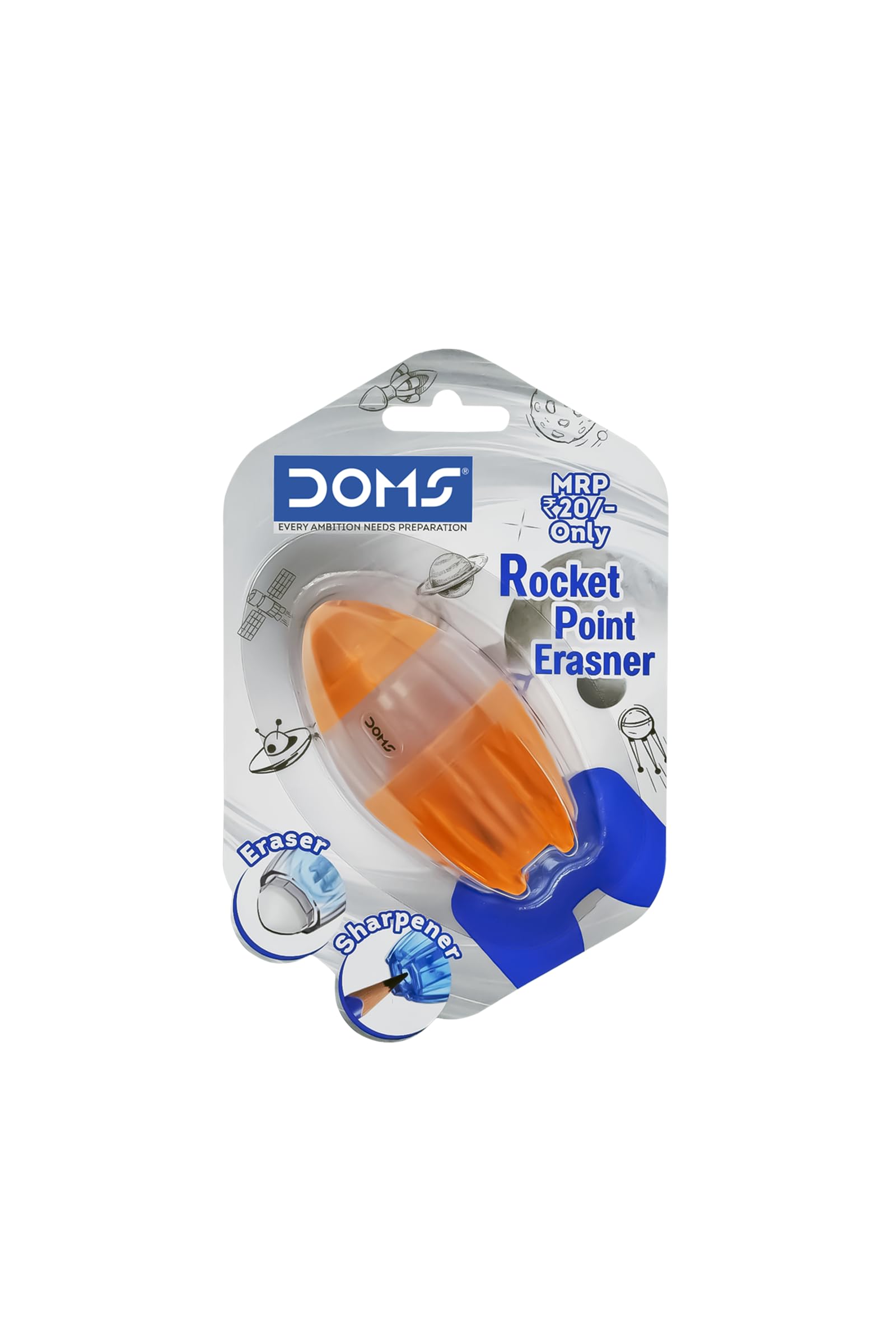 Doms Non Toxic Rocket Point Erasner | Non Toxic & Safe For Childrens | Easy Holding For ComFortable Erasing & Sharpning | Soft Dust Free Erasner | Pack of 5 - Image 6 thumbnail