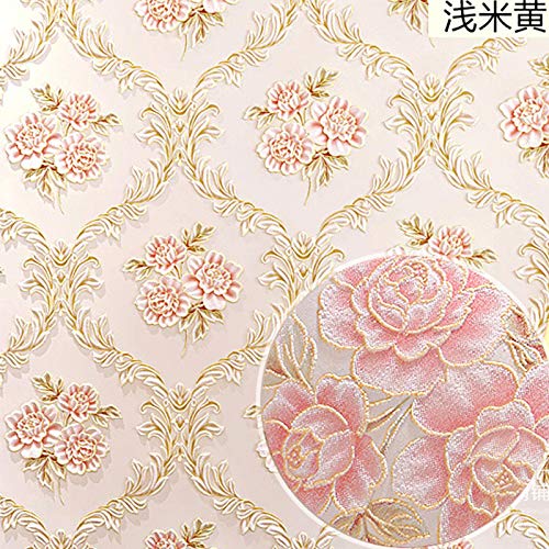 Carta da parati non tessuta 3D Fiore pastorale Soggiorno Camera da letto Hotel Ingegneria Carta da parati speciale di liquidazione (Color : 0.53x9.5m)