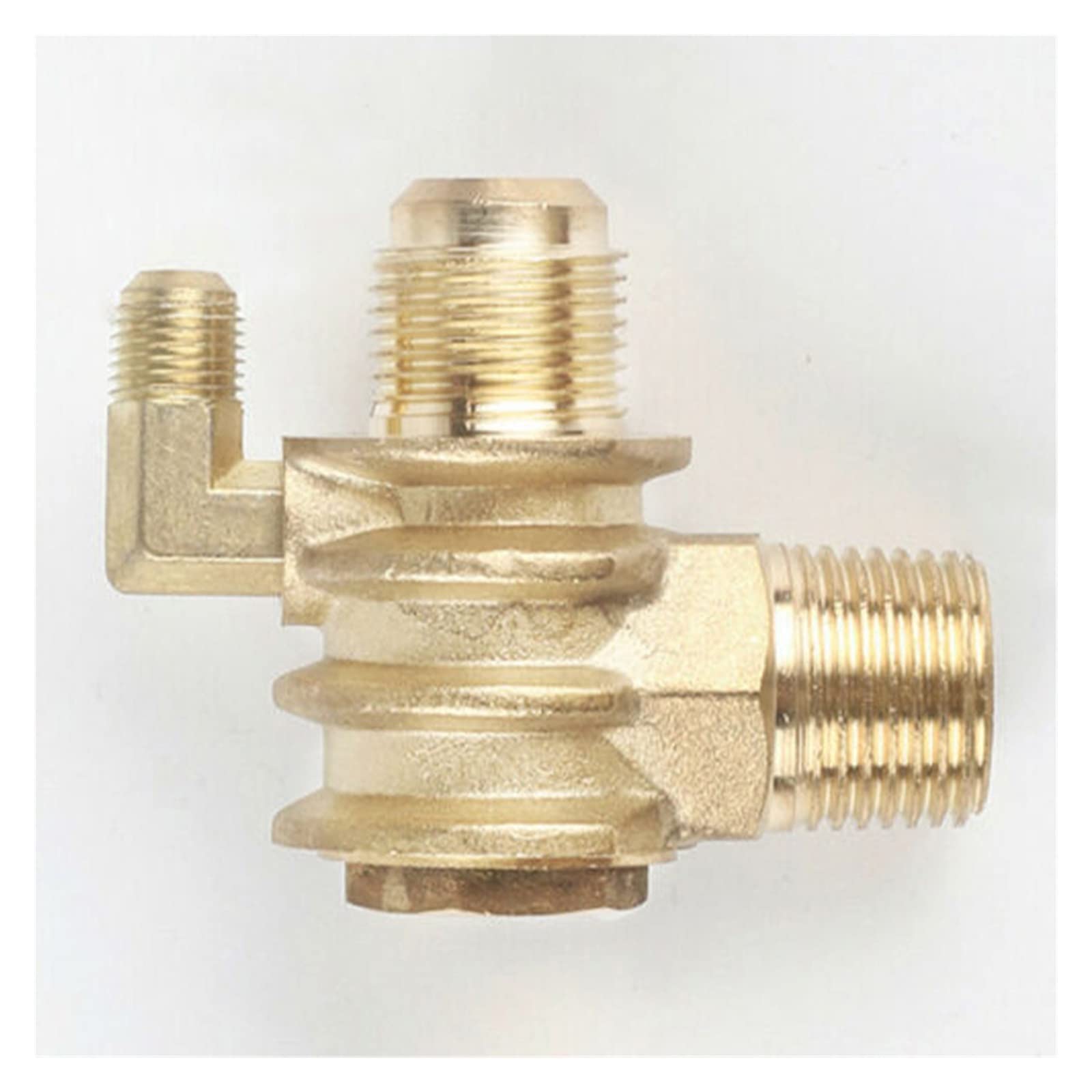 Ebehoedcm Men's One Color 1Pc High-Pressure 3-Port Unidirectional Check Valve For Compressors - Brass -Threaded Connection, Zinc Alloy, 20X19x10mm